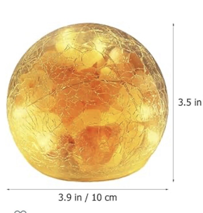 Brookstone Himalayan Salt Meditation Globe Night Light Battery Operated