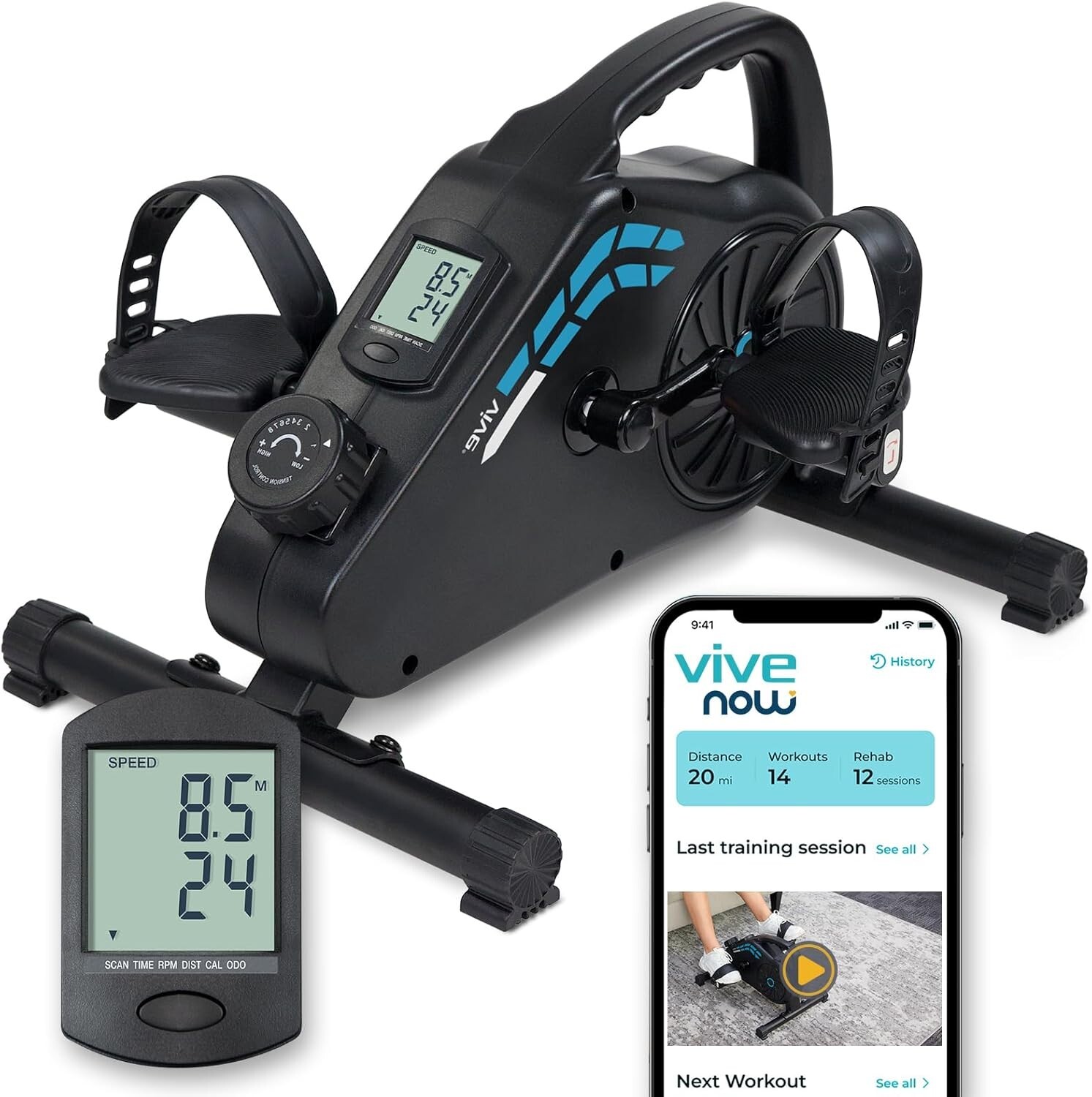 Vive Under Desk Bike - Magnetic Pedal Exerciser Bike Exercise Equipment for Home