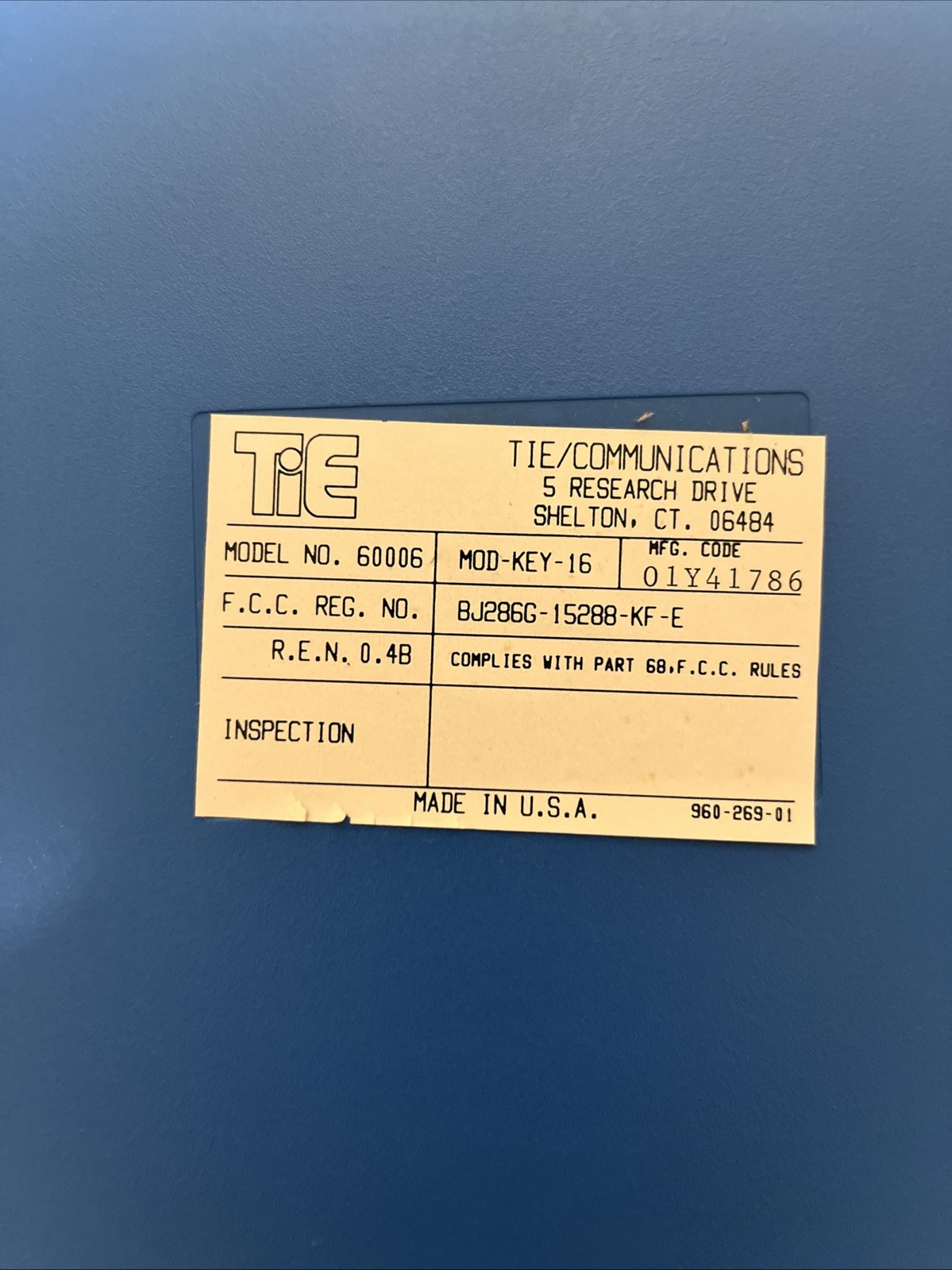 TiE Mod Key 16 Blue Wall Mount Control Panel Phone System MOD-KEY-16 60006 Works