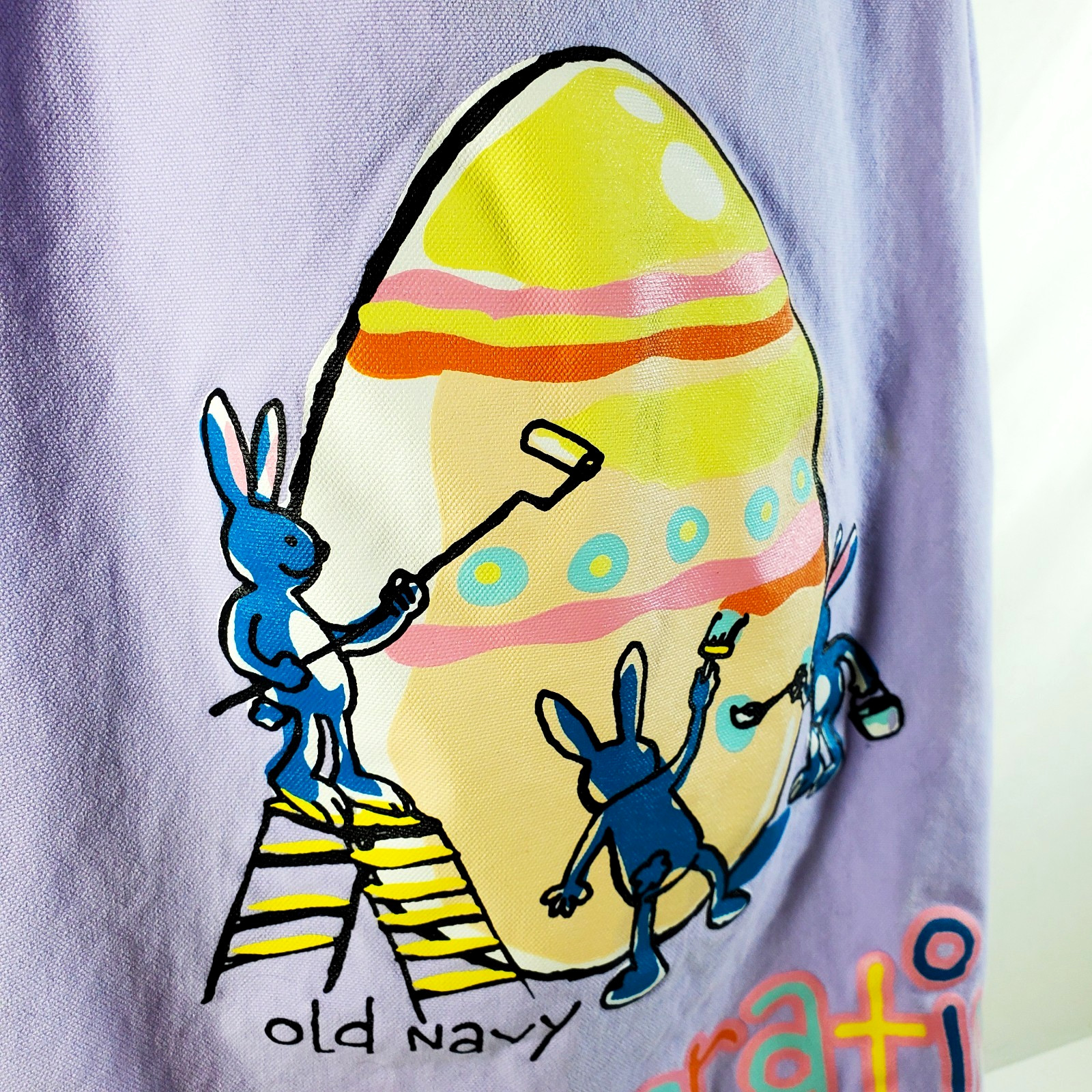 Old Navy Easter Egg Decorating Team Apron Purple Craft Cooking One Size