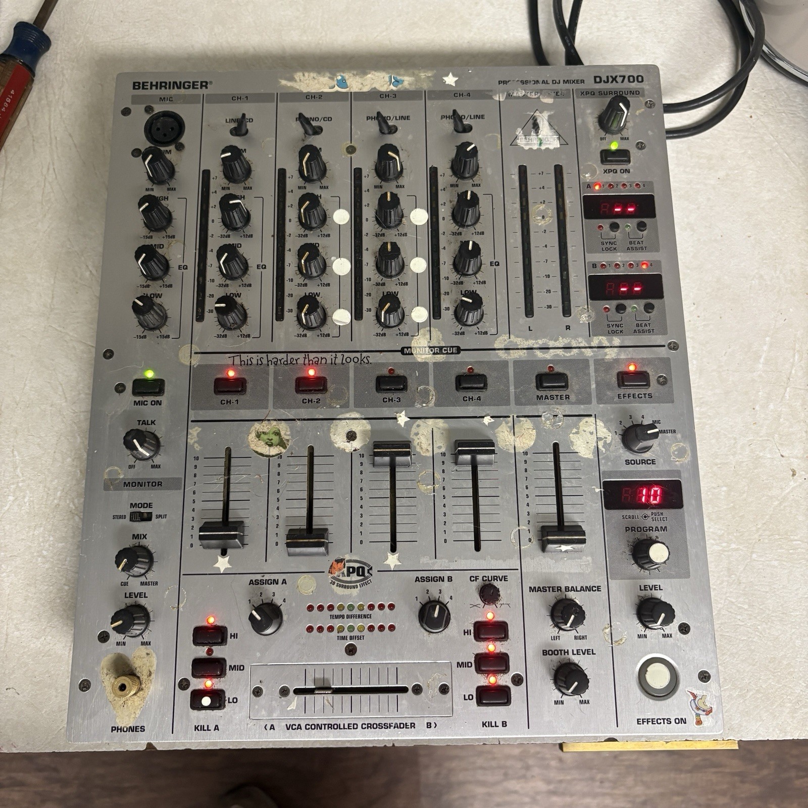 Behringer DJX700 Professional DJ Mixer - Power Tested Only Read