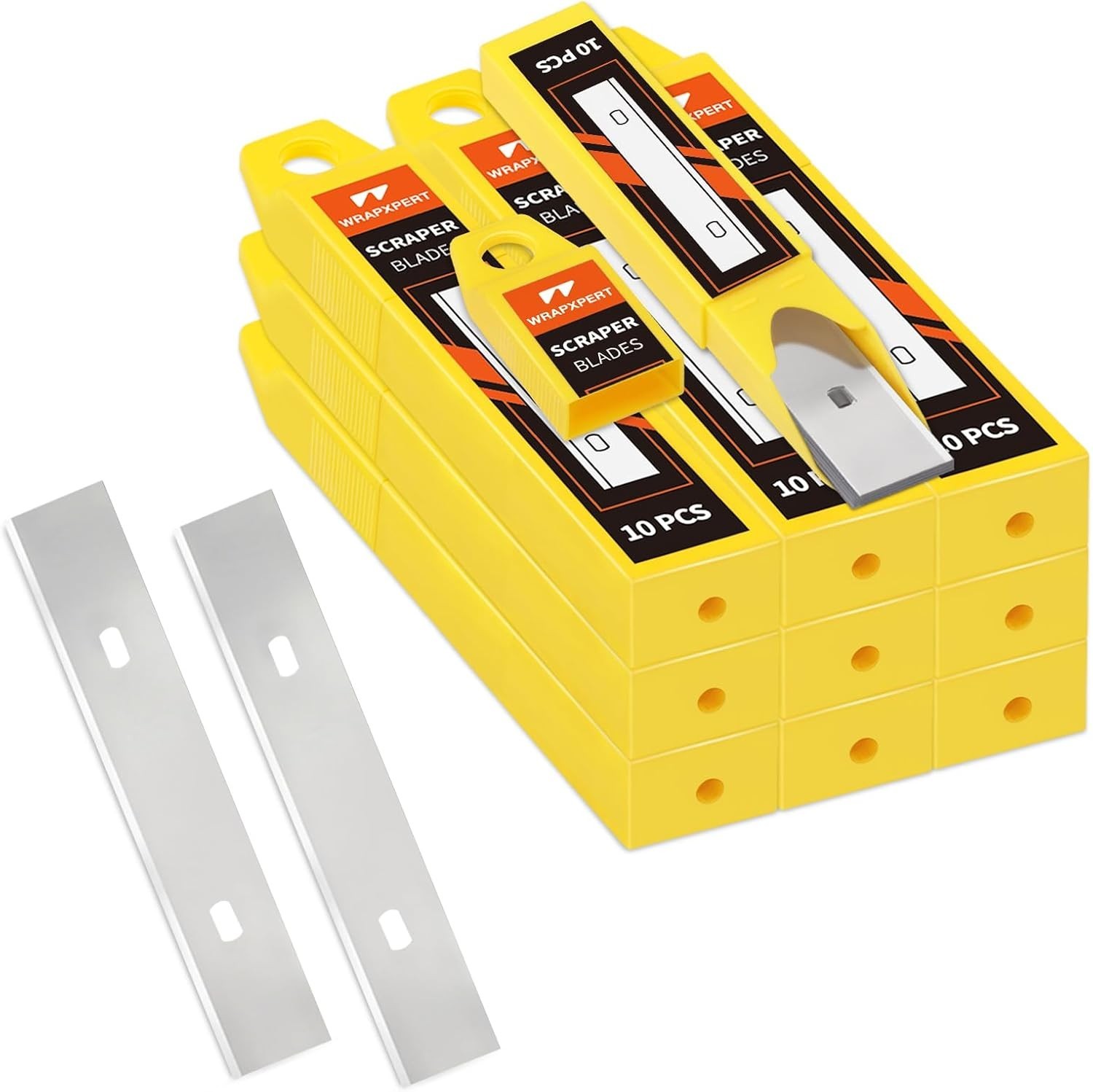 Scraper Blade 4 Inch 100Pcs Replacement Razor Blades for Cleaning Glass Wall Win