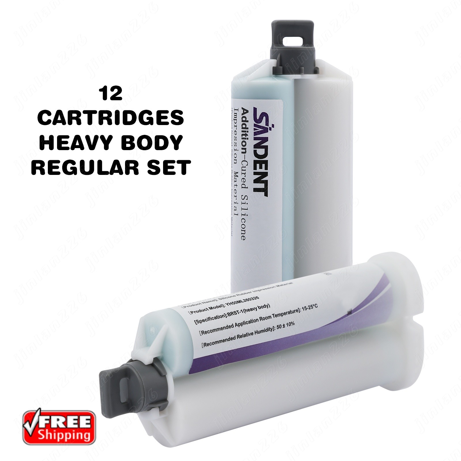 HEAVY BODY VPS Impression Material REGULAR SET - - 12 X 50ml Cartridges