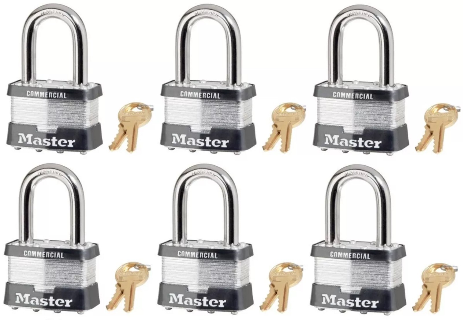 new Master Lock 3KALF 0801 set of 6 keyed alike