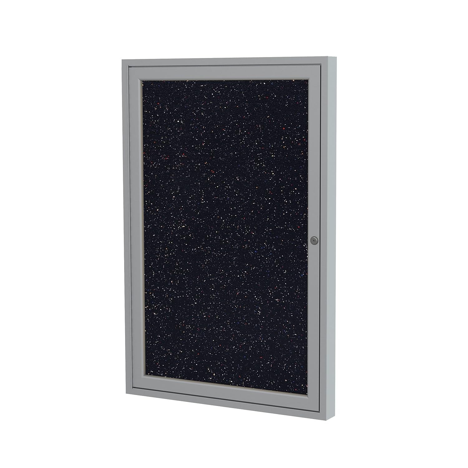 Ghent's 36" x 30" 1 Door Enclosed Rubber Bulletin Board in Multi-Color