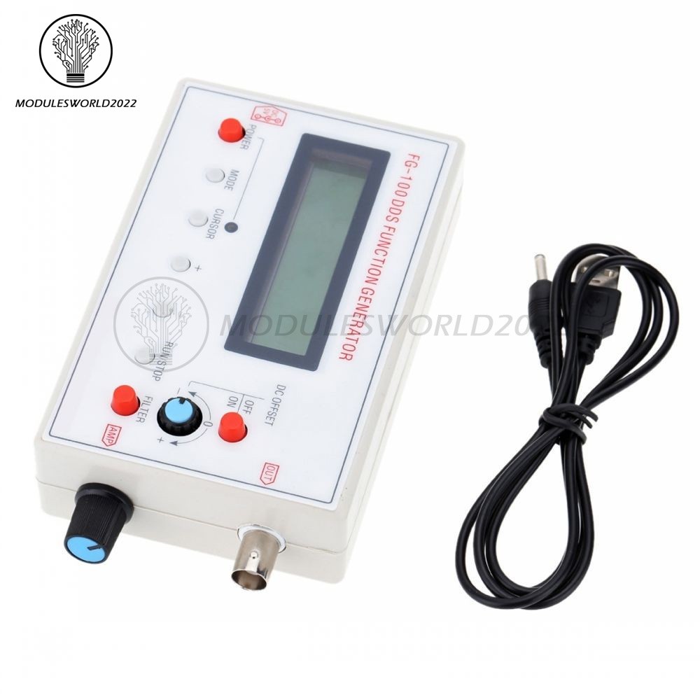 DDS Function Signal Generator Module 1HZ-500KHz Sine + Square Wave + Case FG-100