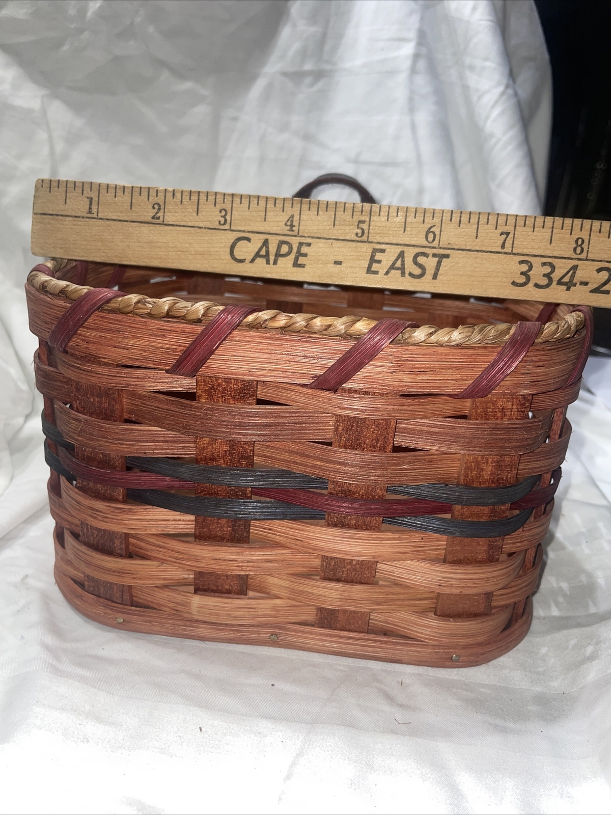 Woven basket With Wooden Bottom