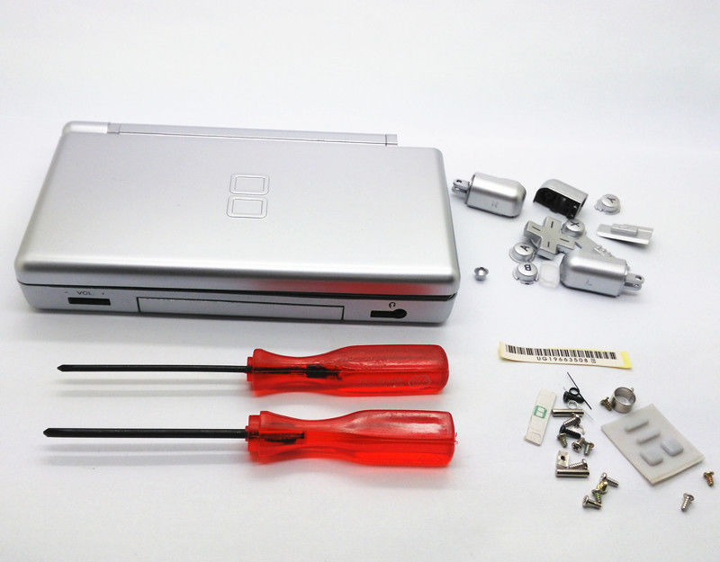 Nintendo DS Lite Full Replacement Housing Shell Screen Lens Silver US!