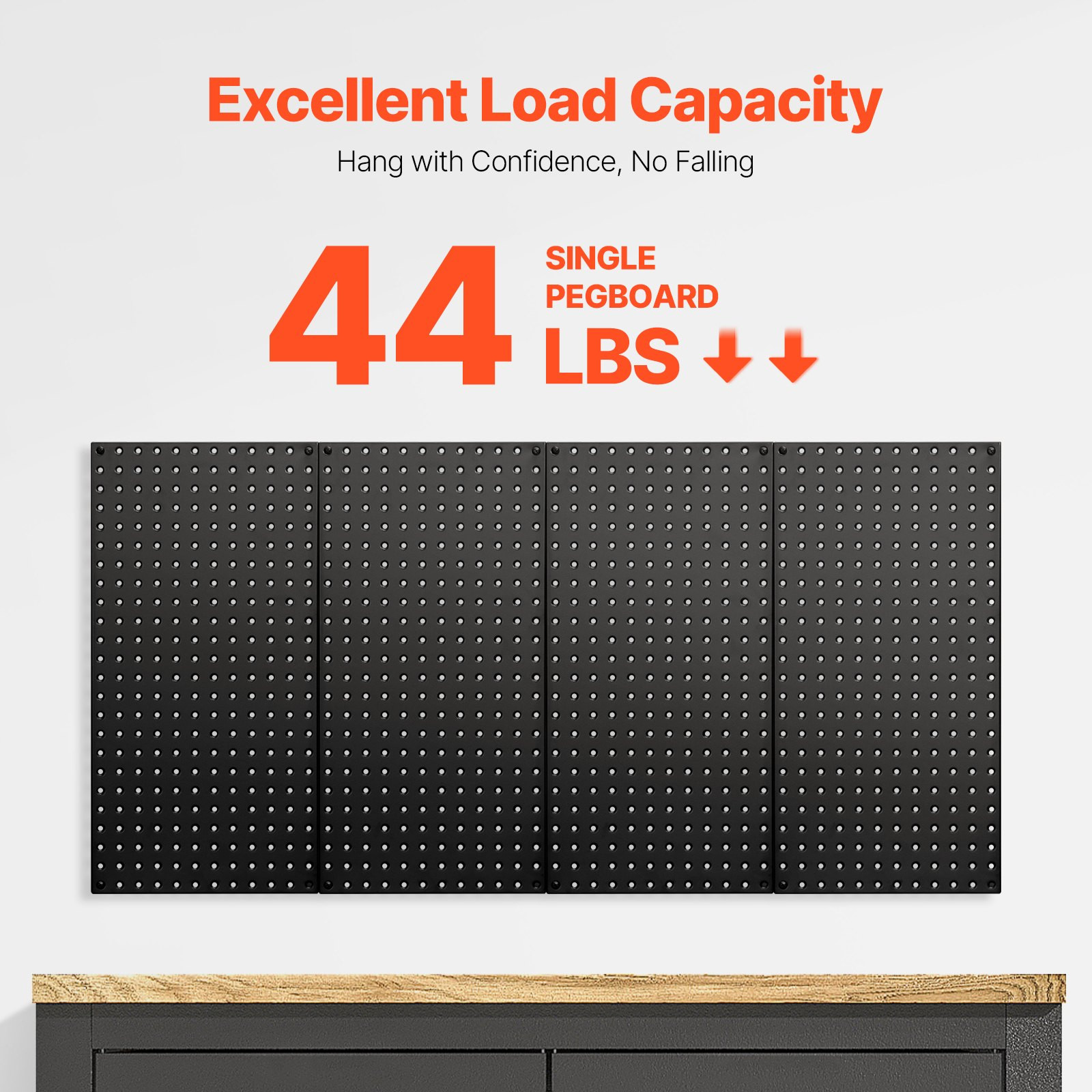 Metal Pegboard Panels, 24" x 12" Pegboard, 4 Panels, Black
