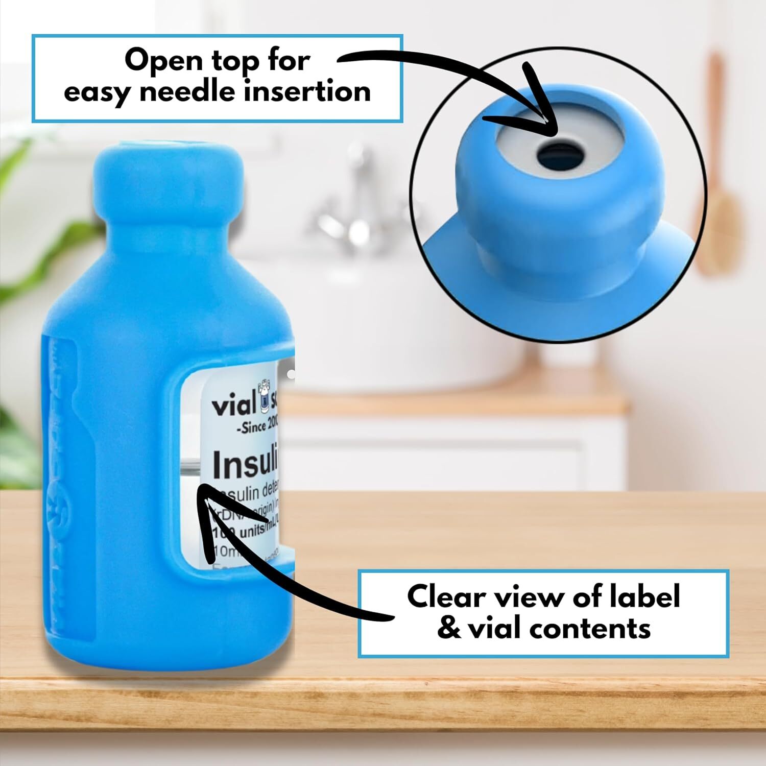 VIAL SAFE Insulin Vial Protector Case | Bottle Protector | CACTUS | 2-PACK