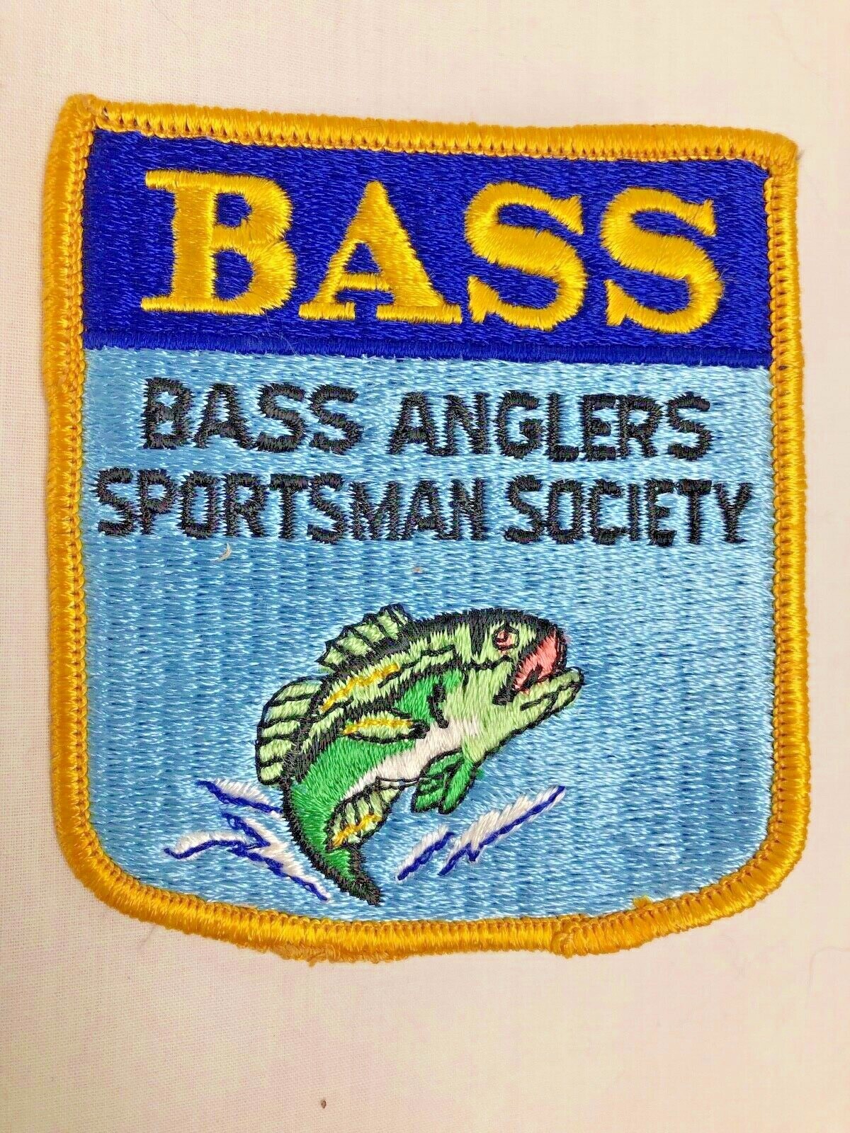 Vintage B.A.S.S. Bass Anglers Sportsman Society Patch Badge Free Shipping