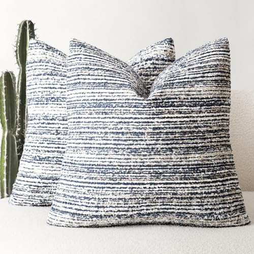 Set of 2 Faux Fur Textured Modern Throw 20" x 20" (Pack of 2) Blue Ashes