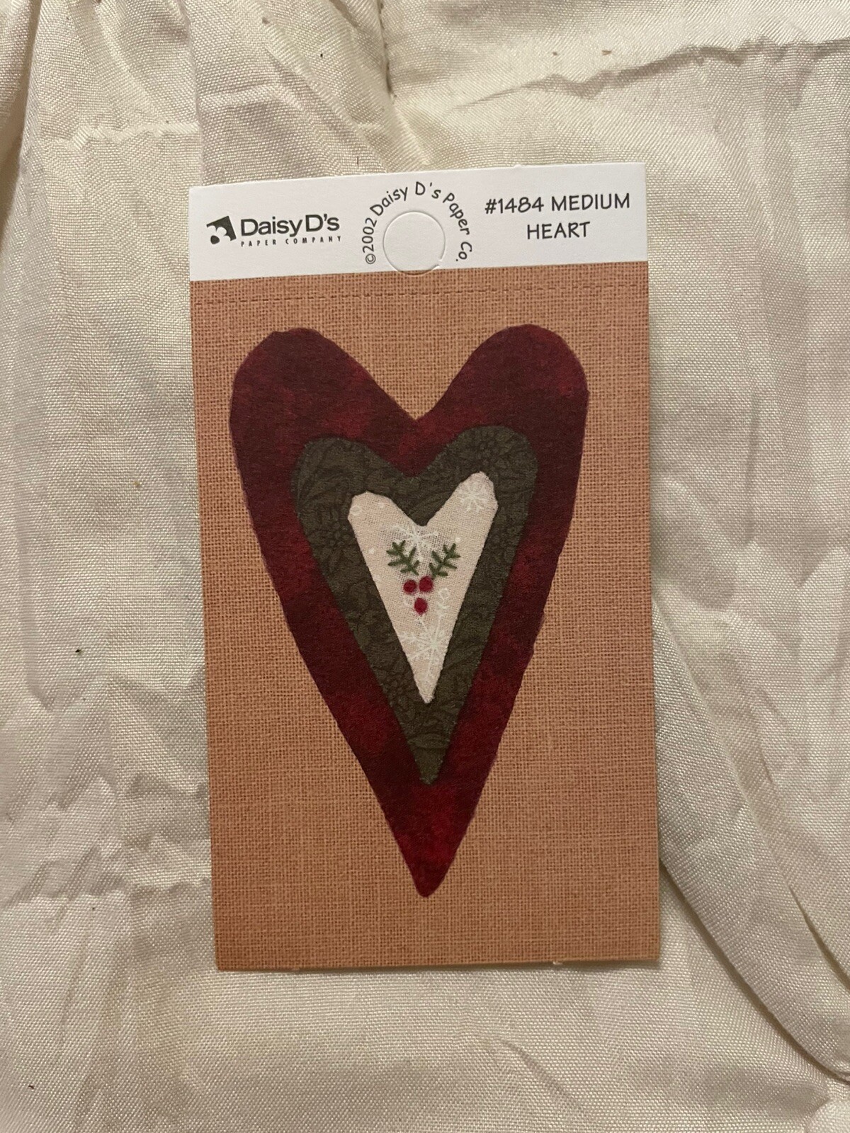 Daisy D’s Primitive Country Heart Medium Card 1484 Die Cut Scrapbook Valentine