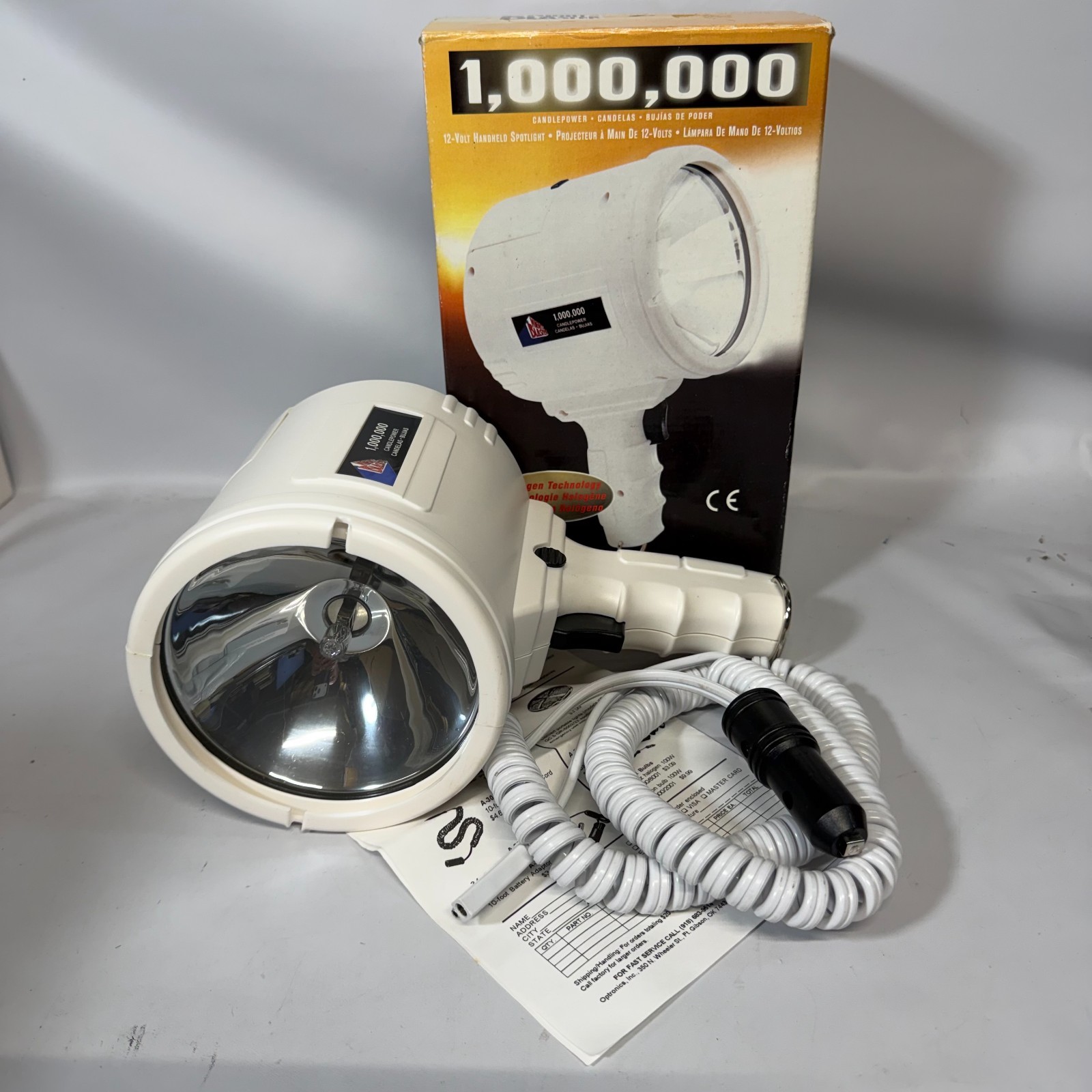 Vintage 1980s Night Blaster White Spotlight  Car Lighter 1,000,000 Candle Power