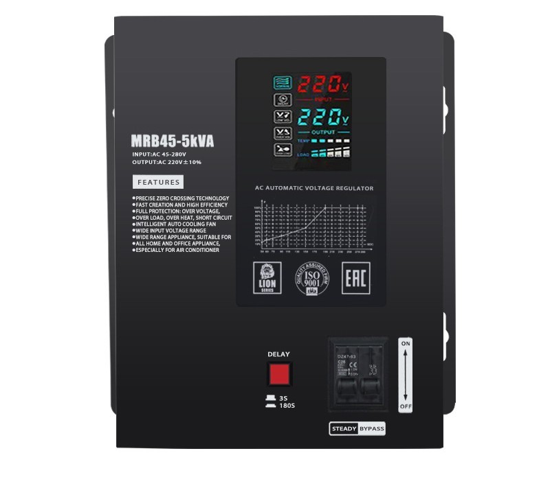 45-280V Input 220V Output Automatic Voltage Stabilizer Home AC Regulator 5/10KVA