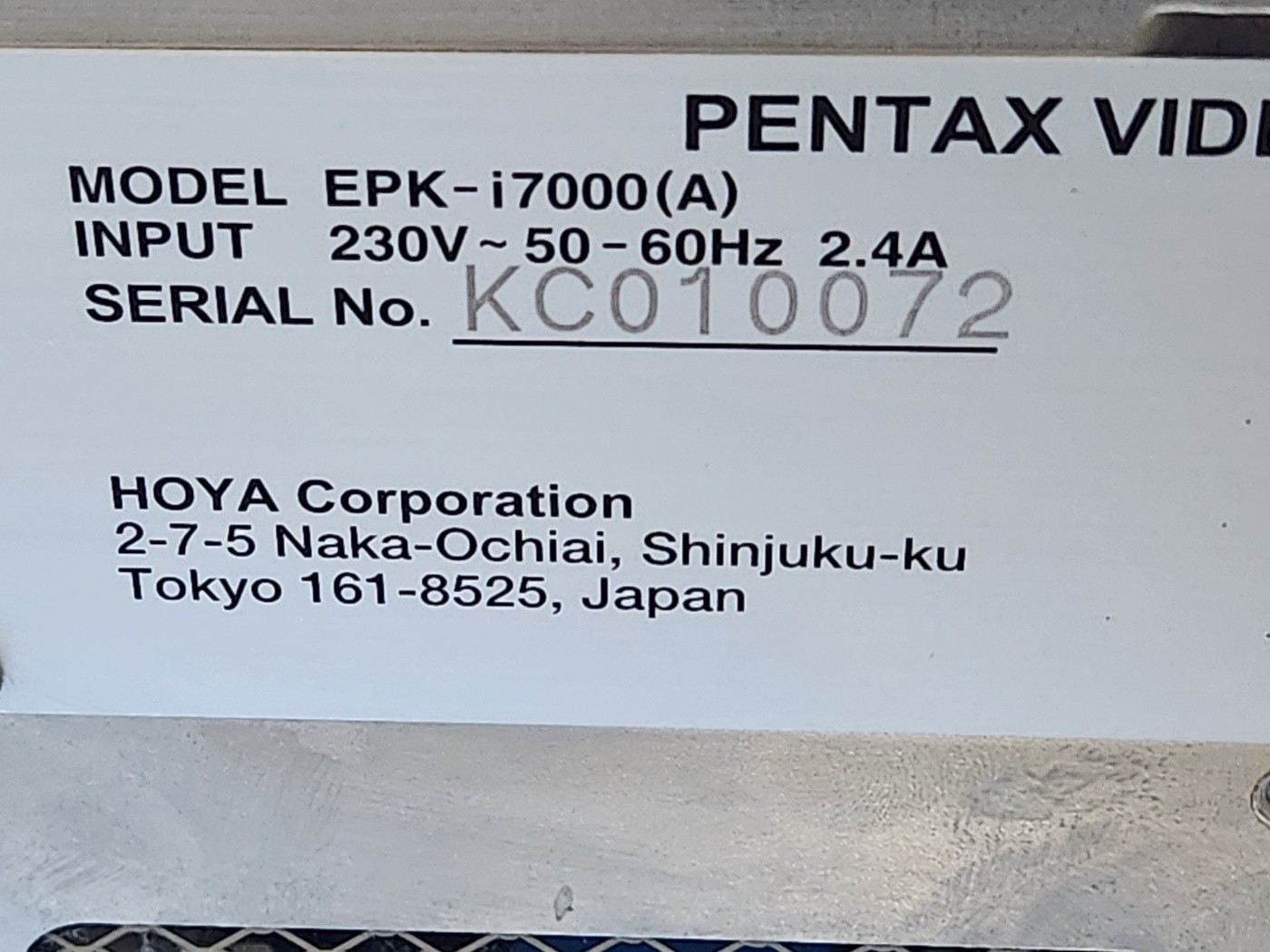 Pentax EPK-i7000 HD Endoscopy System