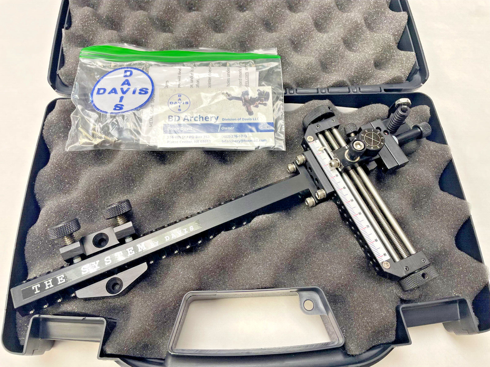 5" DAVIS COMPOUND SIGHT-Black/Black knobs-RH-20 CLICK
