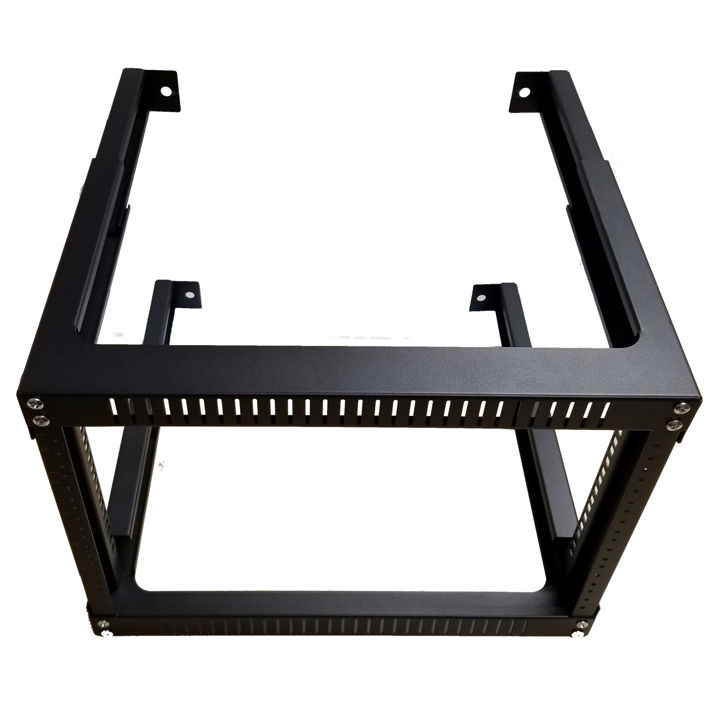 6U Open Frame Rack Expandable upto 19.5" Deep 4-Post Wall Mount Network Cabinet