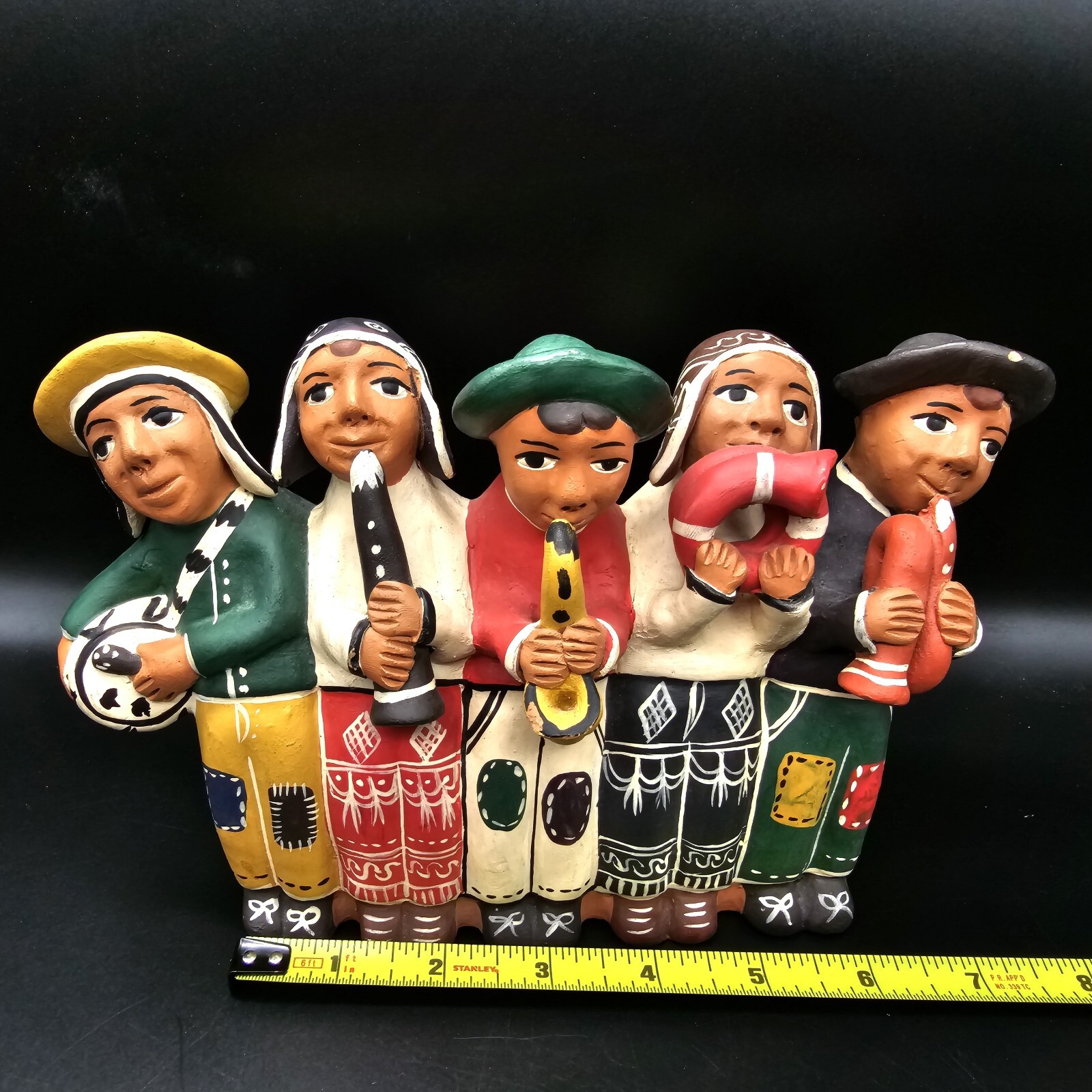 Peru Clay Flute Musician's Folk Art