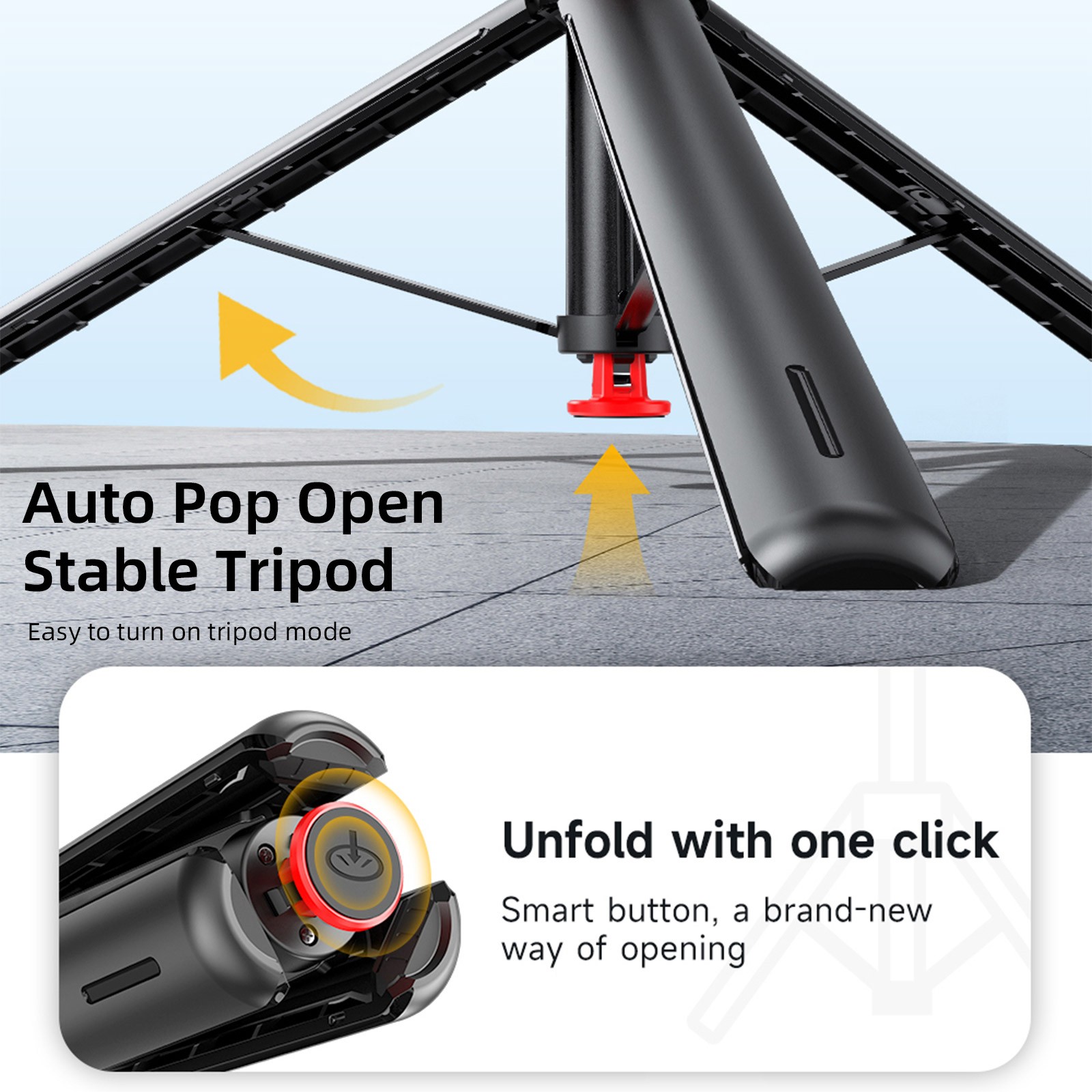 69'' Auto Face Tracking Selfie Stick Phone Tripod with Remote & Gesture Control