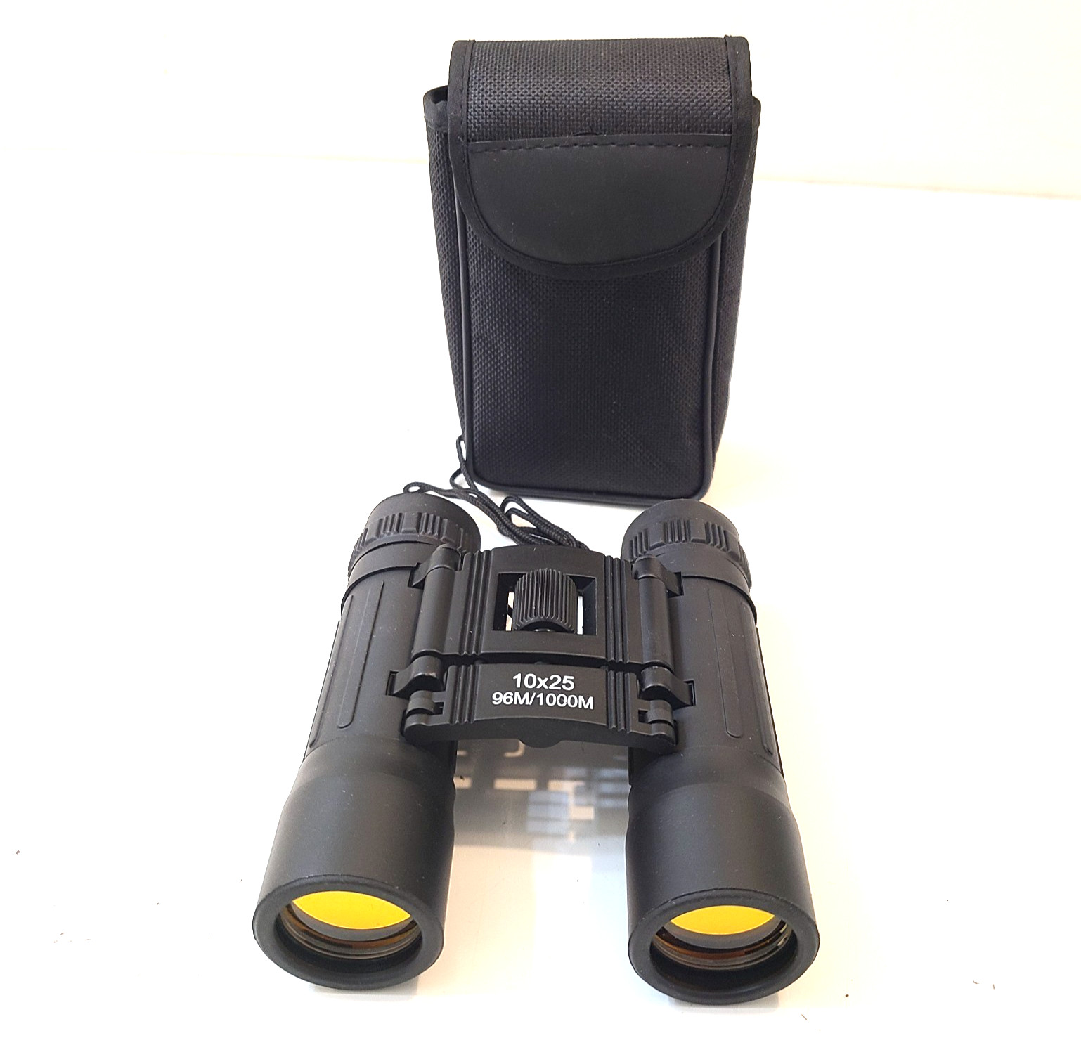 10x25 Zoom Lens Compact Binoculars Black for Hunting, Birding with Carrying Case