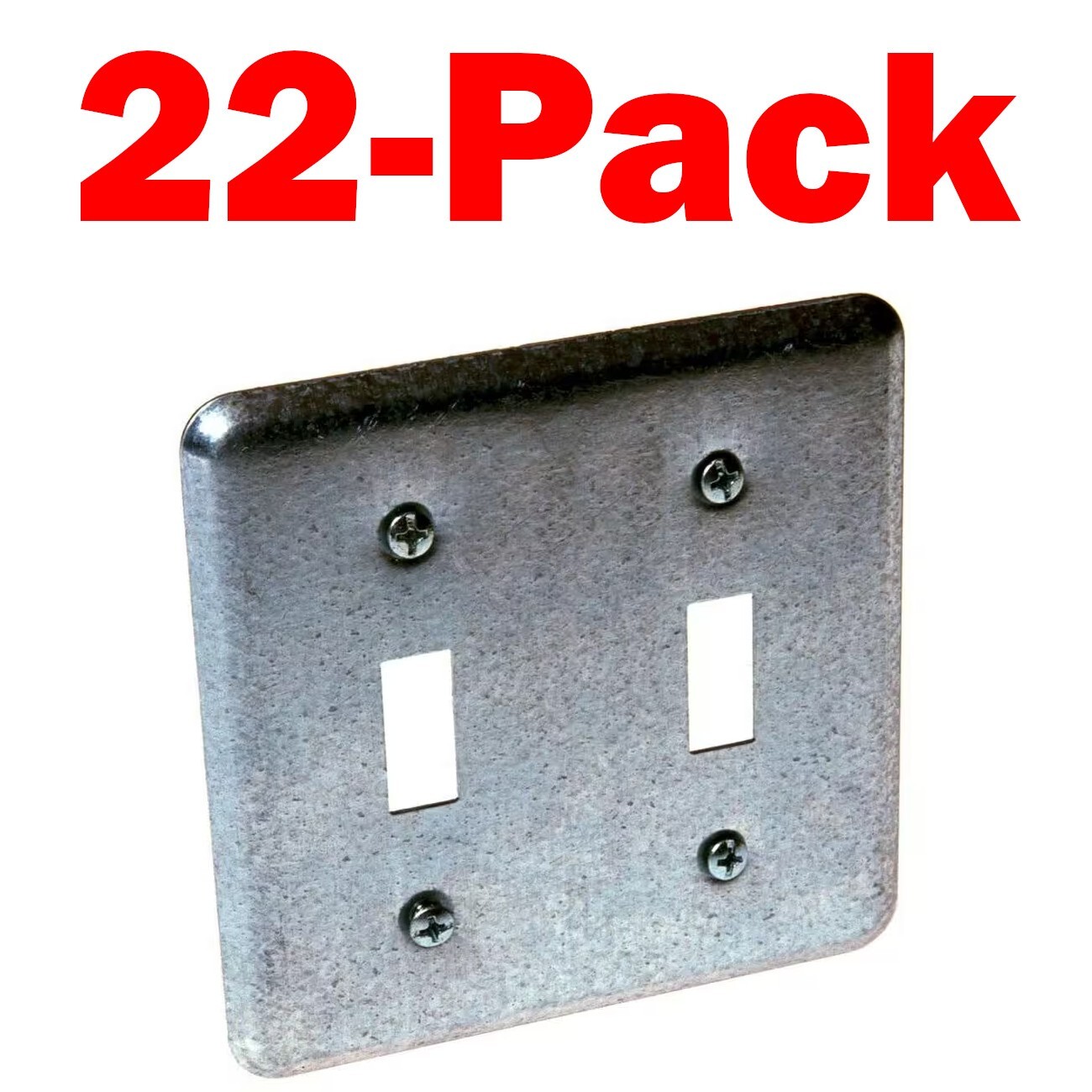 RACO 22-Pack 4 in. W Steel Gray 2-Gang 2-Device Toggle Switch Wall Plate