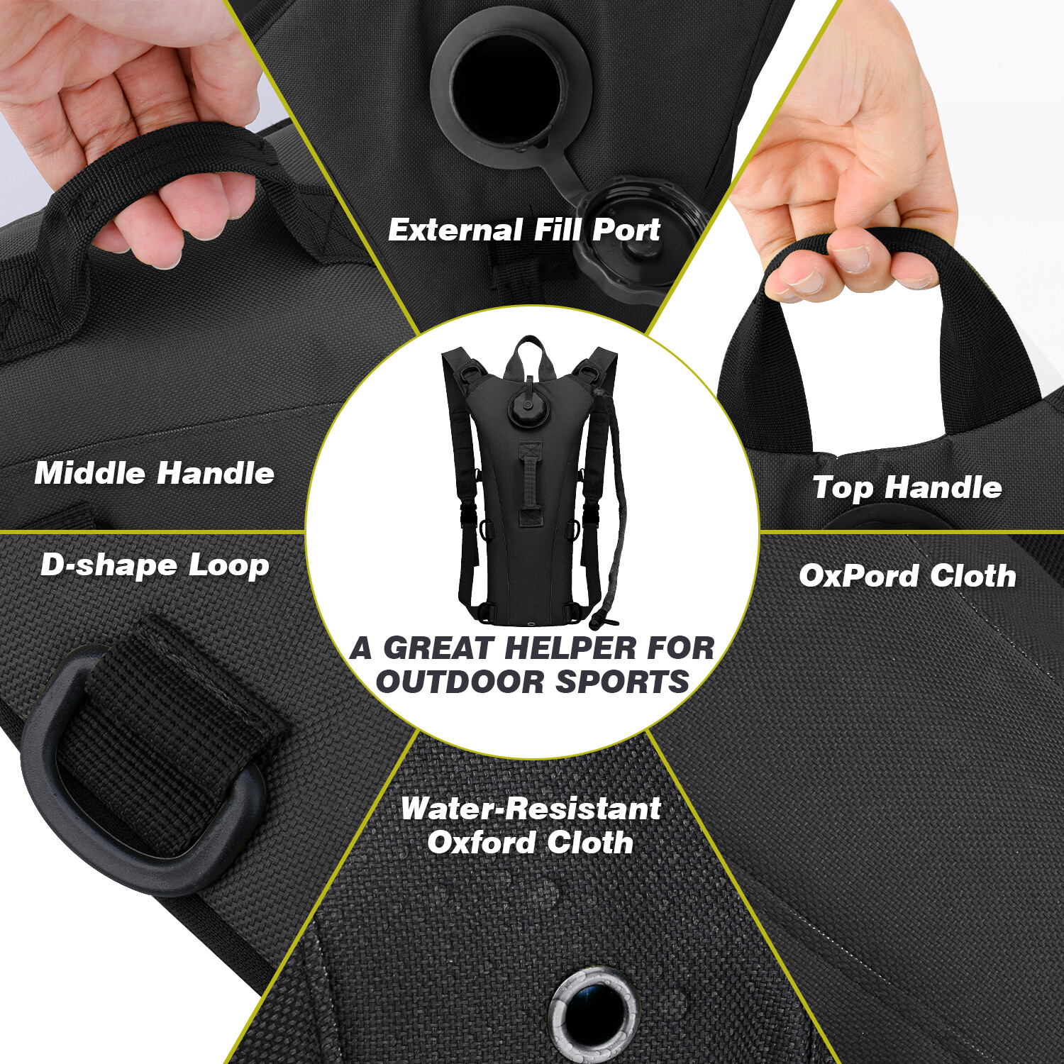 Camping Hydration Backpack, Lightweight Water Backpack with 3L Water Bladder Bag