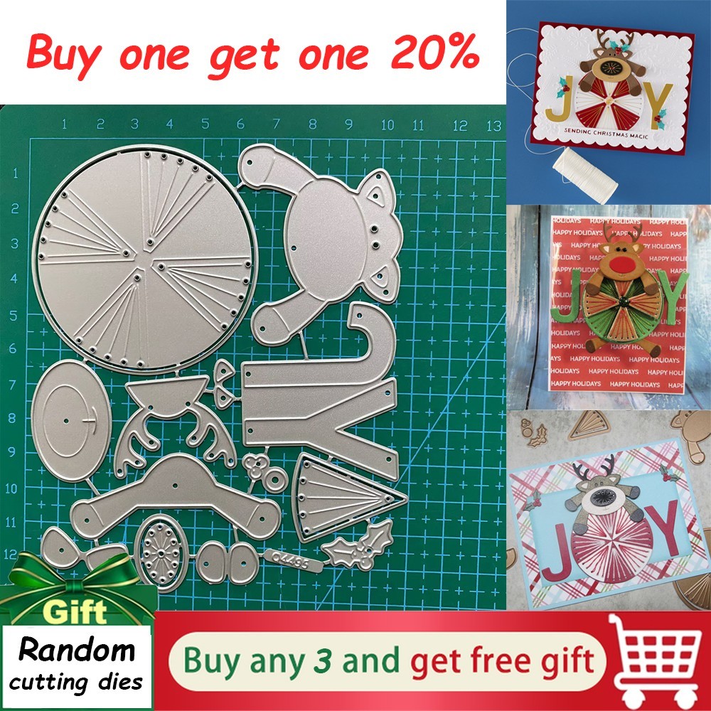 Peppermint Prancer Cutting Dies Scrapbooking Embossing Paper Card Craft Stencils