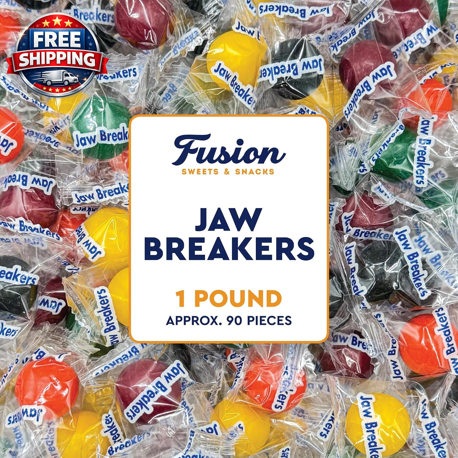 Jawbreakers 1 Pound Bag Individually Wrapped - Large Jaw Breakers Hard Candy Bal