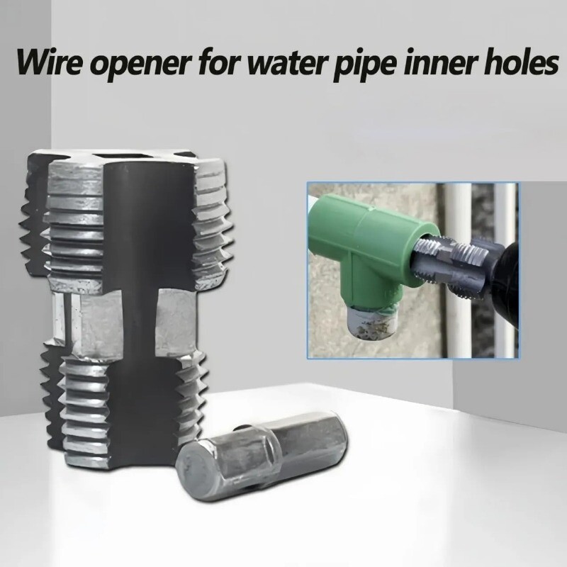 Electric Drill Compatible PVC Pipe Threader Kit with Various Die Sizes -Set 7PCS