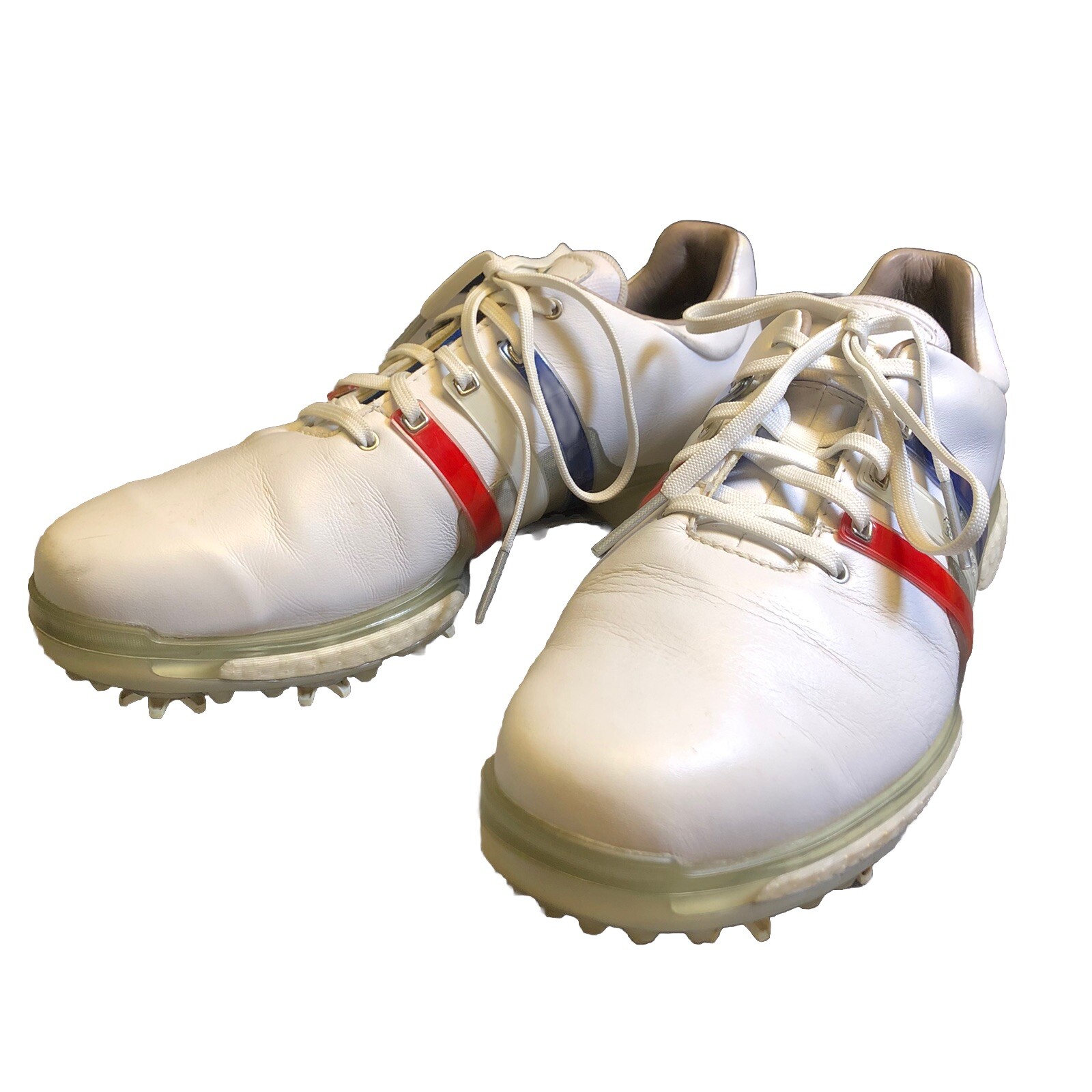 Adidas Men’s 8 Golf Shoes Tour 350 White Blue Red Good Condition