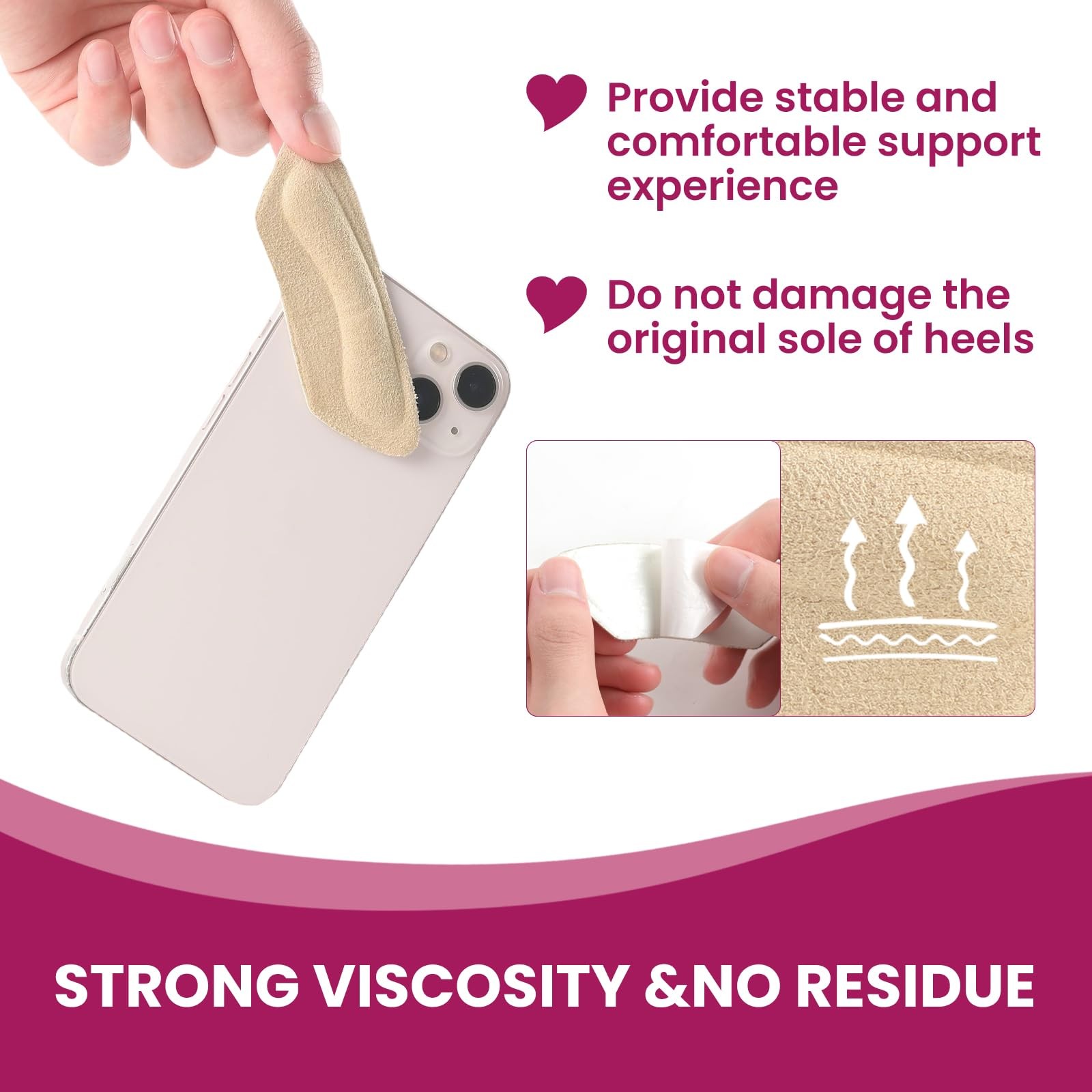 Heel Grips Pads for Shoes - (6 Pairs) -Adhesive Heel Cushion Inserts Prevent ...