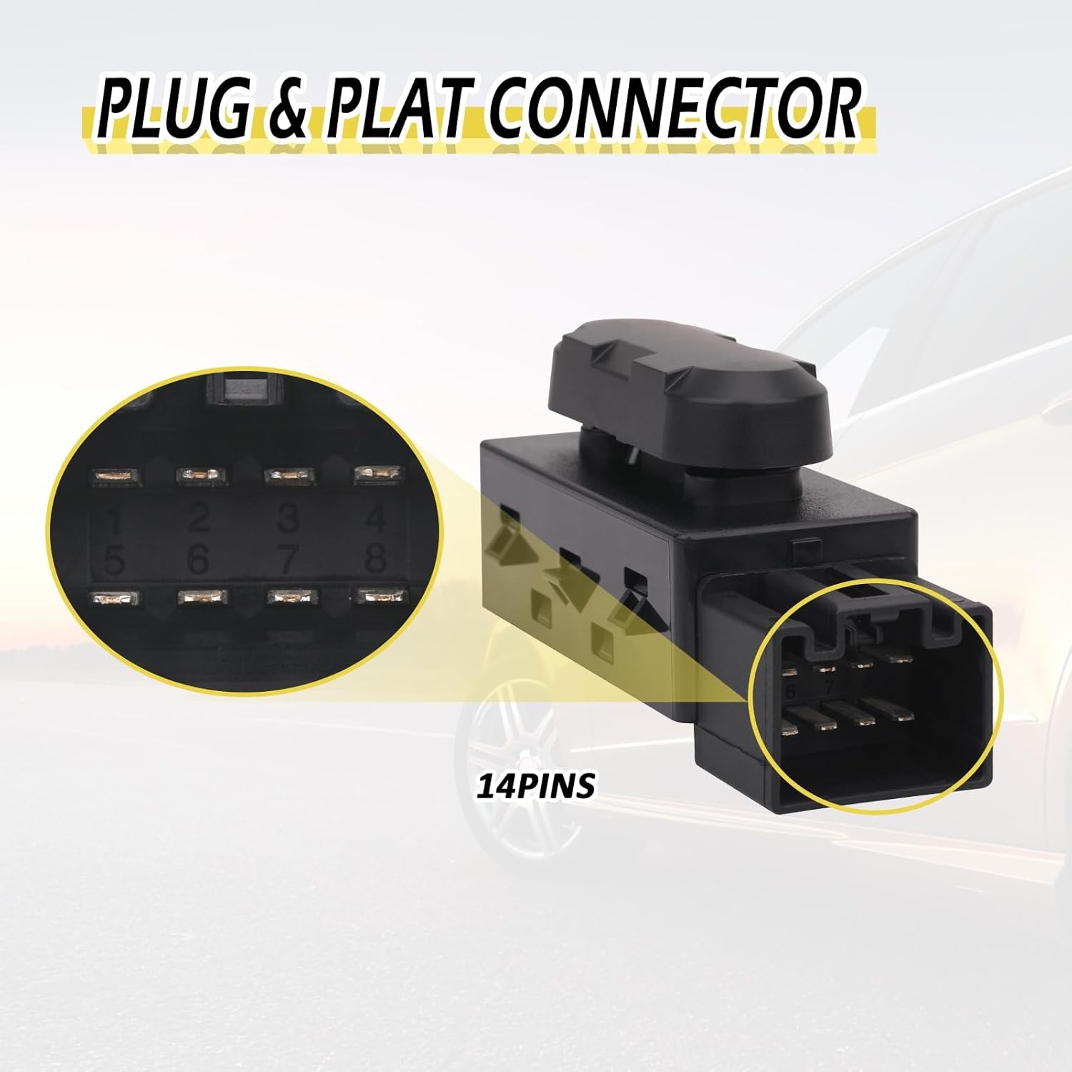6 Way Driver/Passenger Side Power Seat Adjustment Switch Fit for Ford,