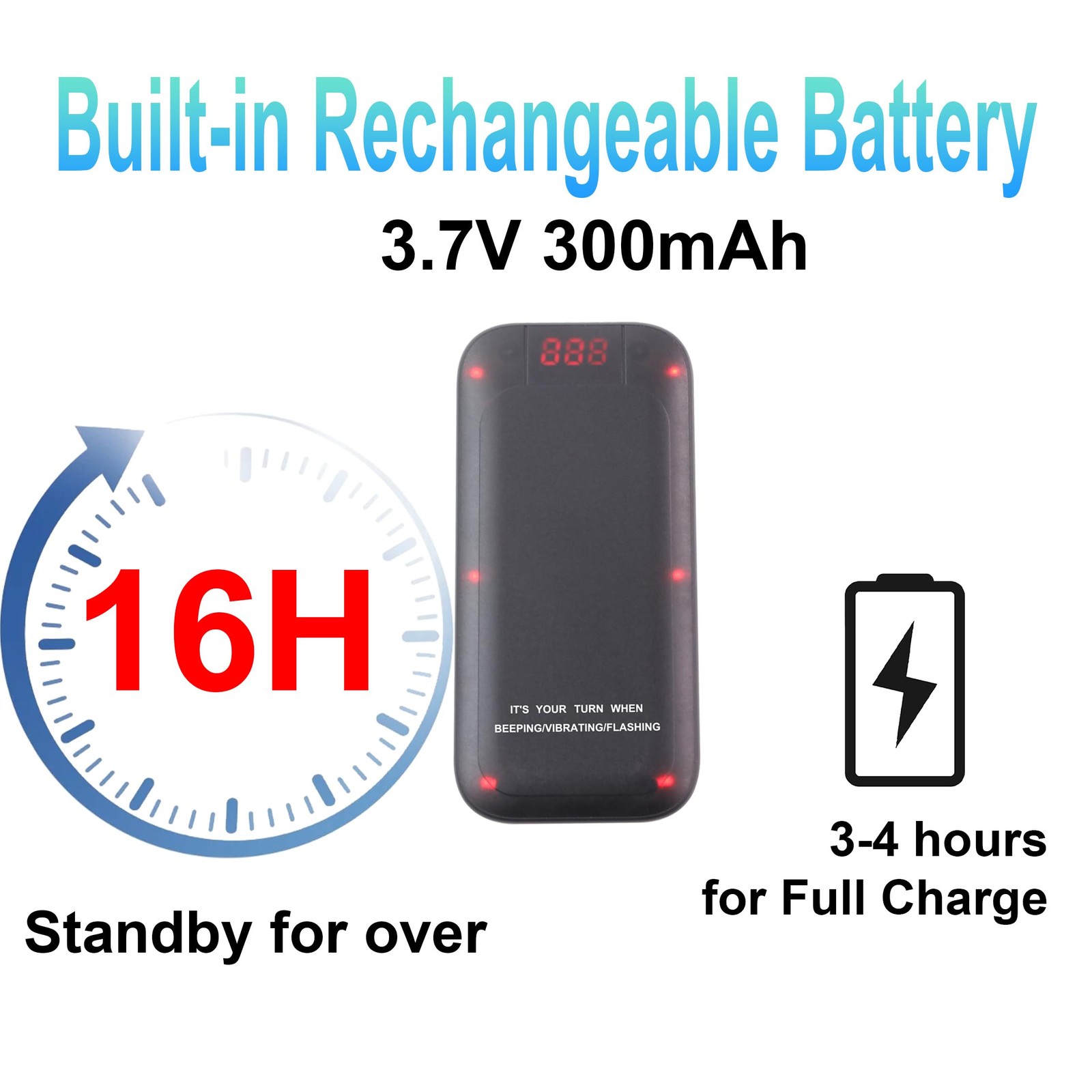 ** NEW Wireless Restaurant Pager System | 16 LED Pagers | Buzzer and Vibration