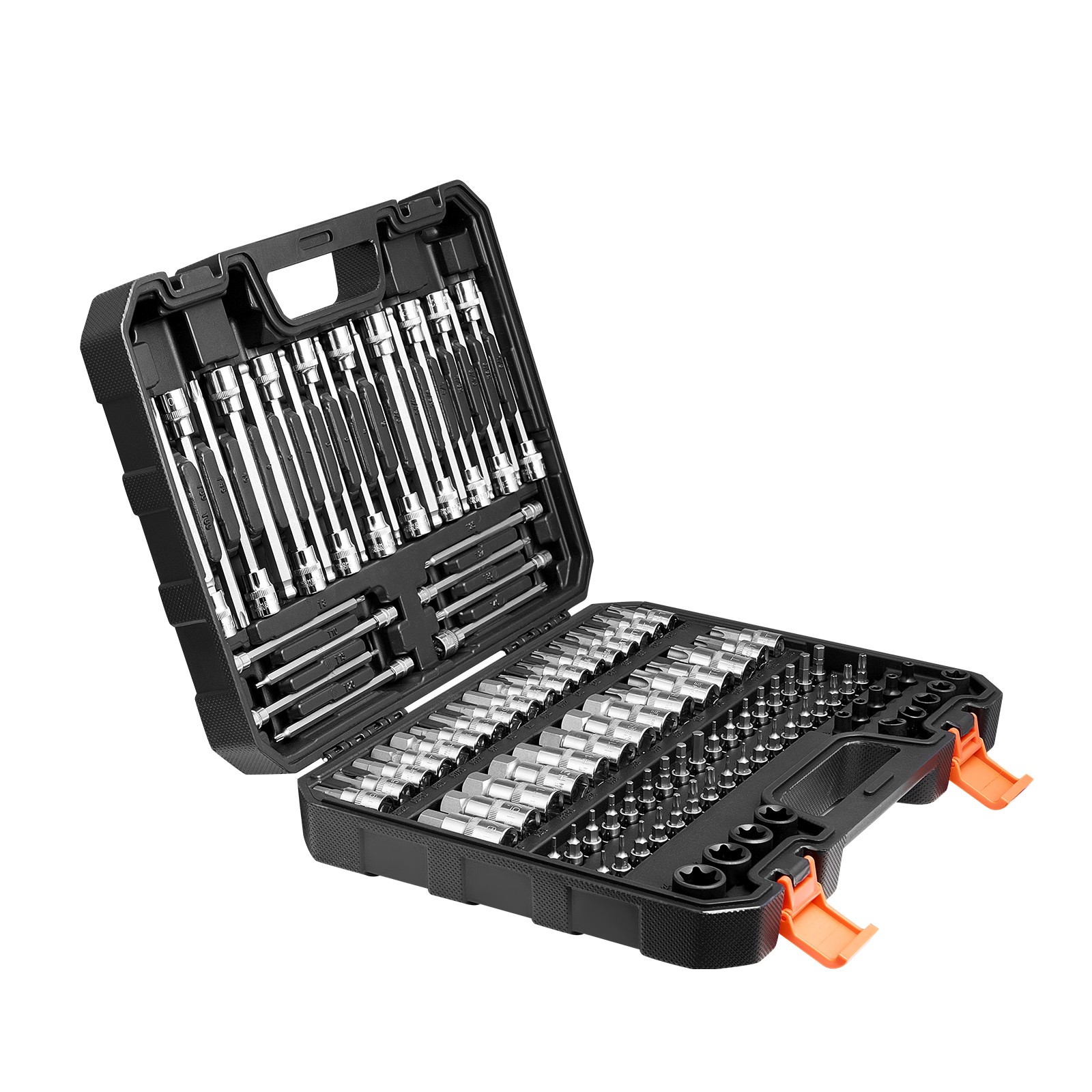 VEVOR Bit Socket Set 107-Piece SAE and Metric Hex/Torx/E-Torx/Tamper-Proof