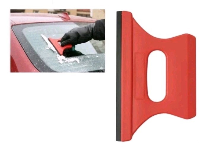 Car Vehicle 2 in 1 Window Ice Frost Scraper and Rain Stain Remover 14 x 8.5cm