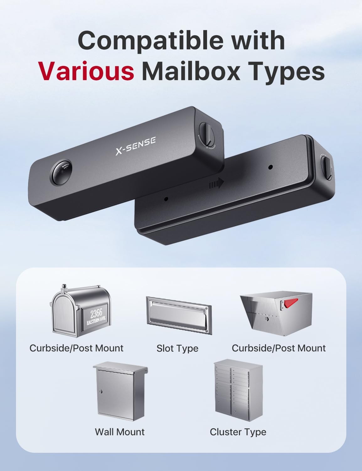 Wireless Long Range Mailbox Alarm System with SBS50 Base Station X Sense Smart