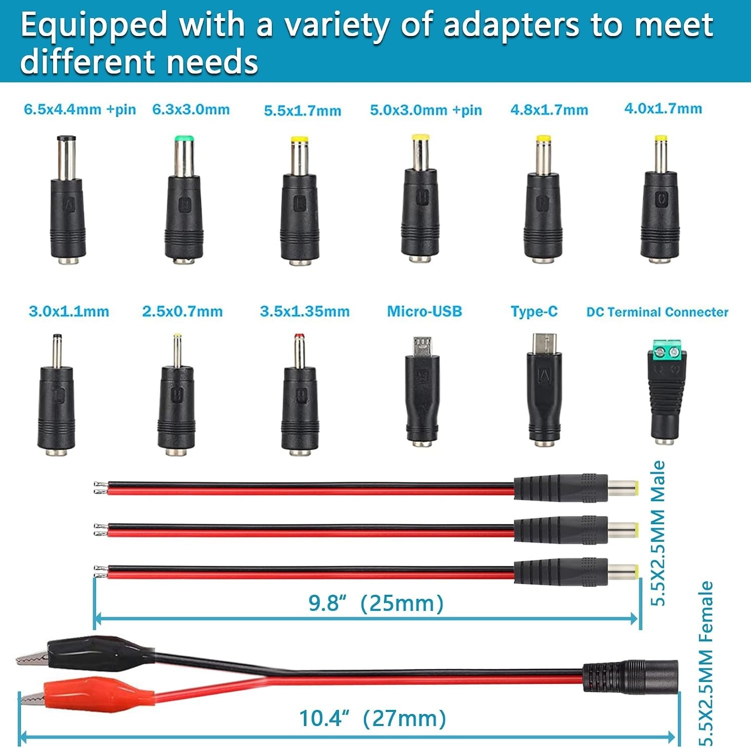 72W Power Supply Adjustable 3V ~ 24V Variable Universal Switching AC/DC Adapter
