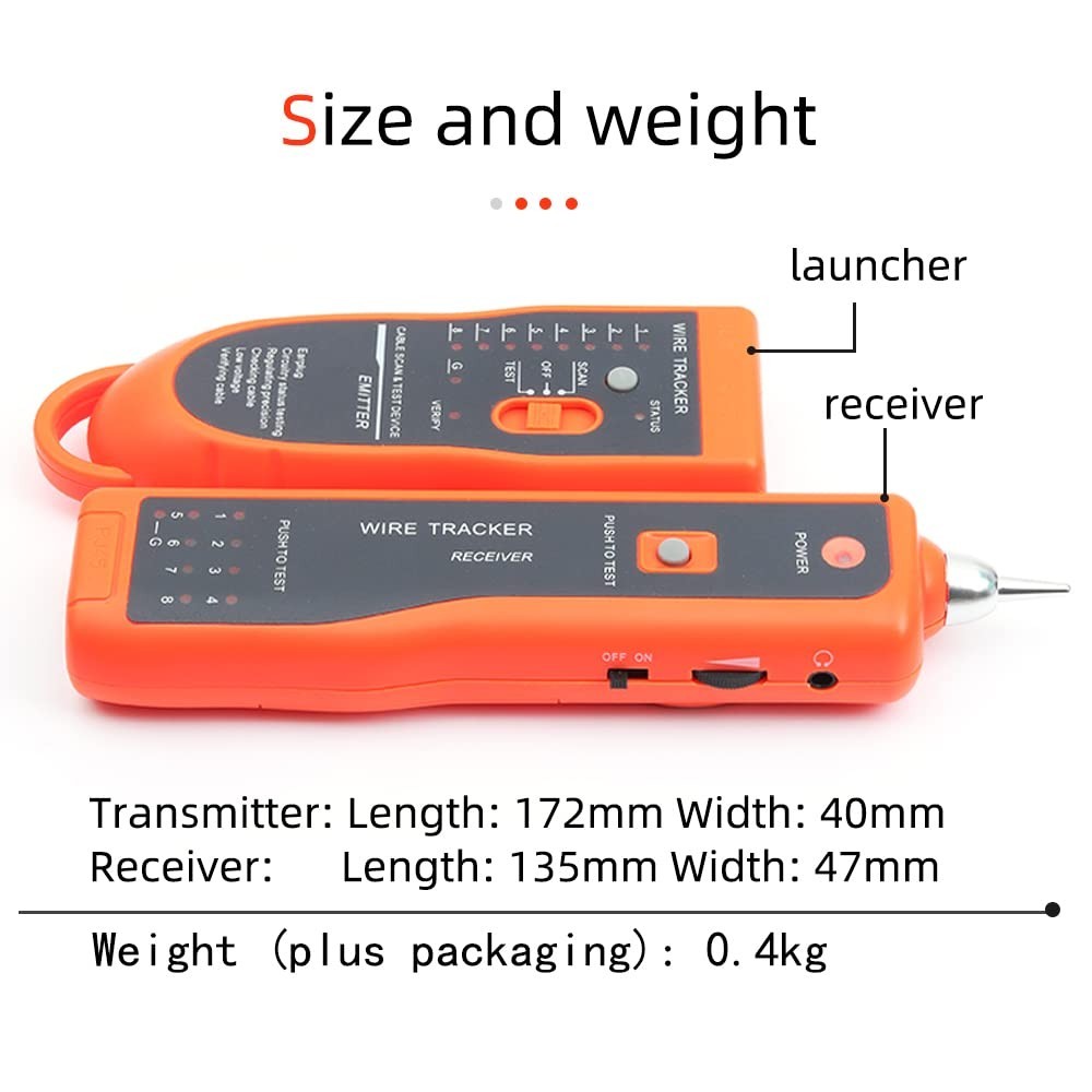 Advanced Cable Finder for Ethernet & Telephone Lines - Includes Accessories
