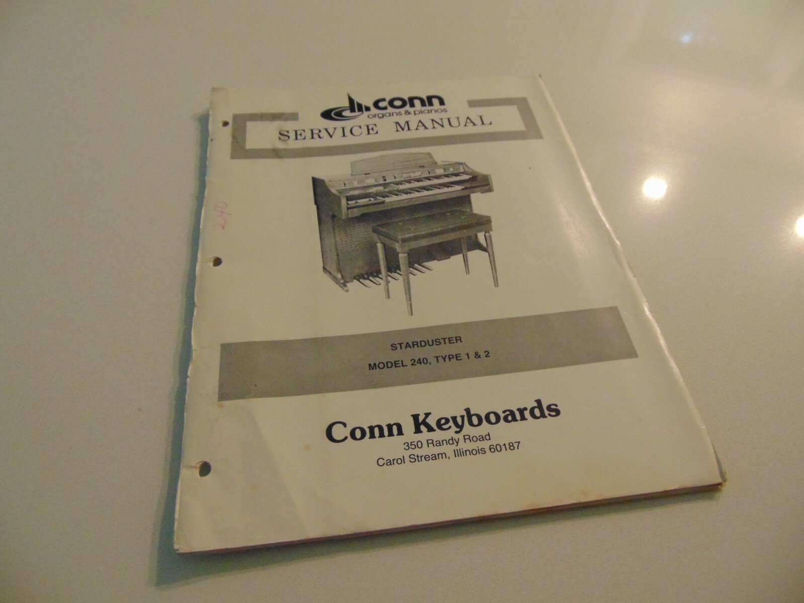 Conn Organ Starduster 240 Type 1 & 2 Service Repair Shop Manual Schematics