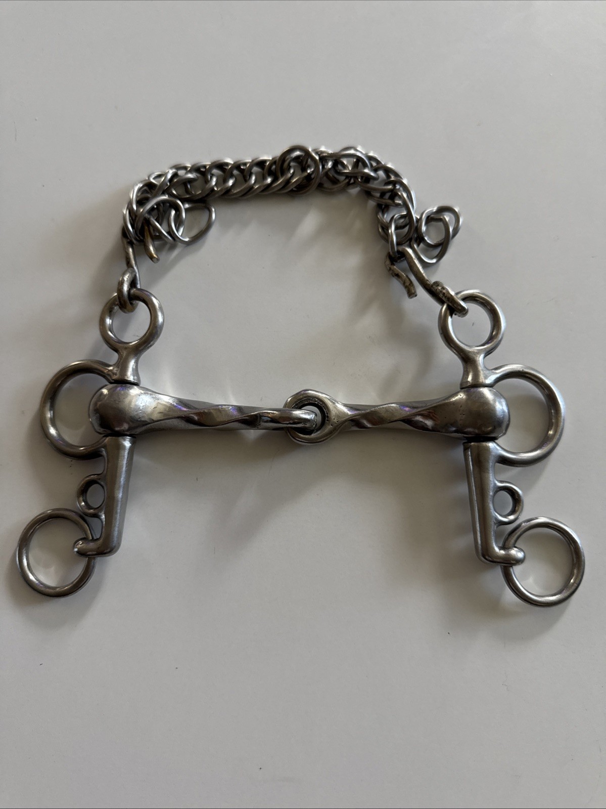 Short Shank Jointed Pelham, ENGLISH HORSE BIT, 4 3/4”, Used