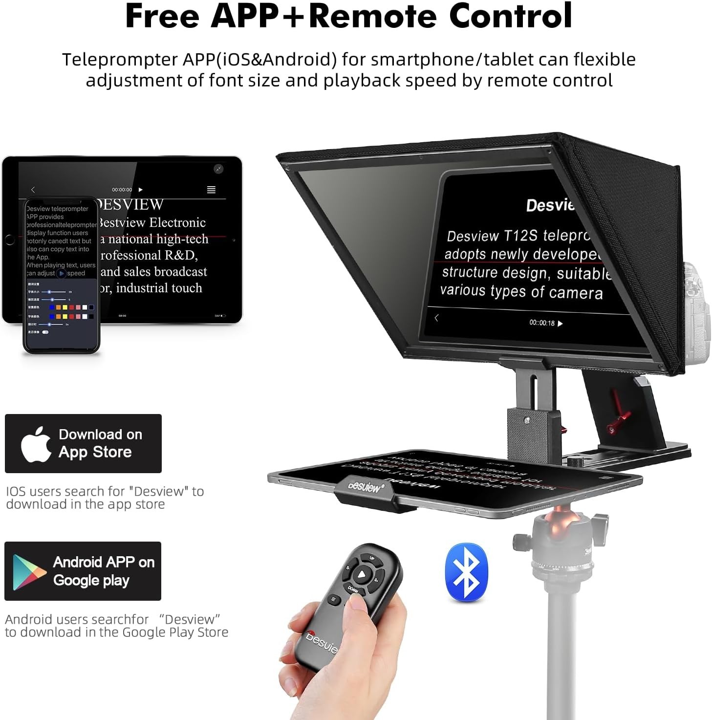 Innovative T12S Teleprompter with 12.9