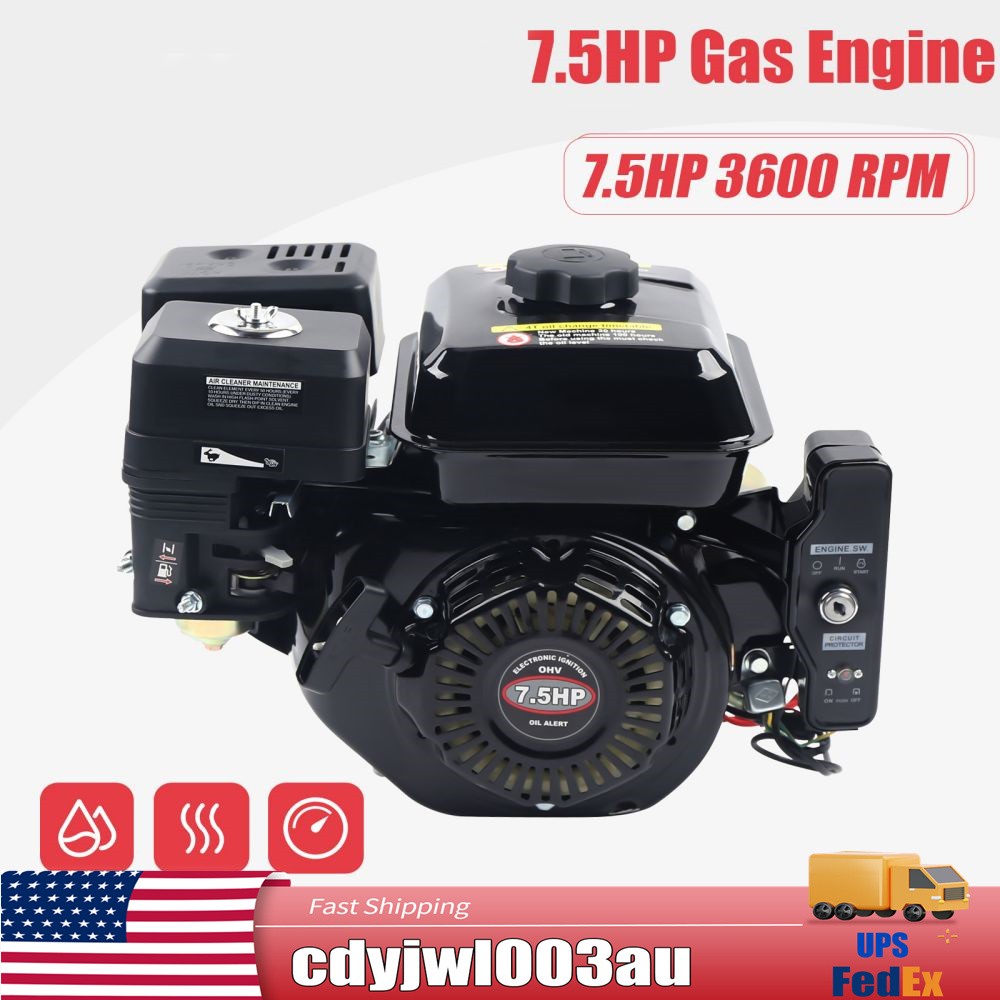 212cc  4-Stroke 7.5 HP Electric Start Horizontal Engine Go Kart Gas Engine Motor