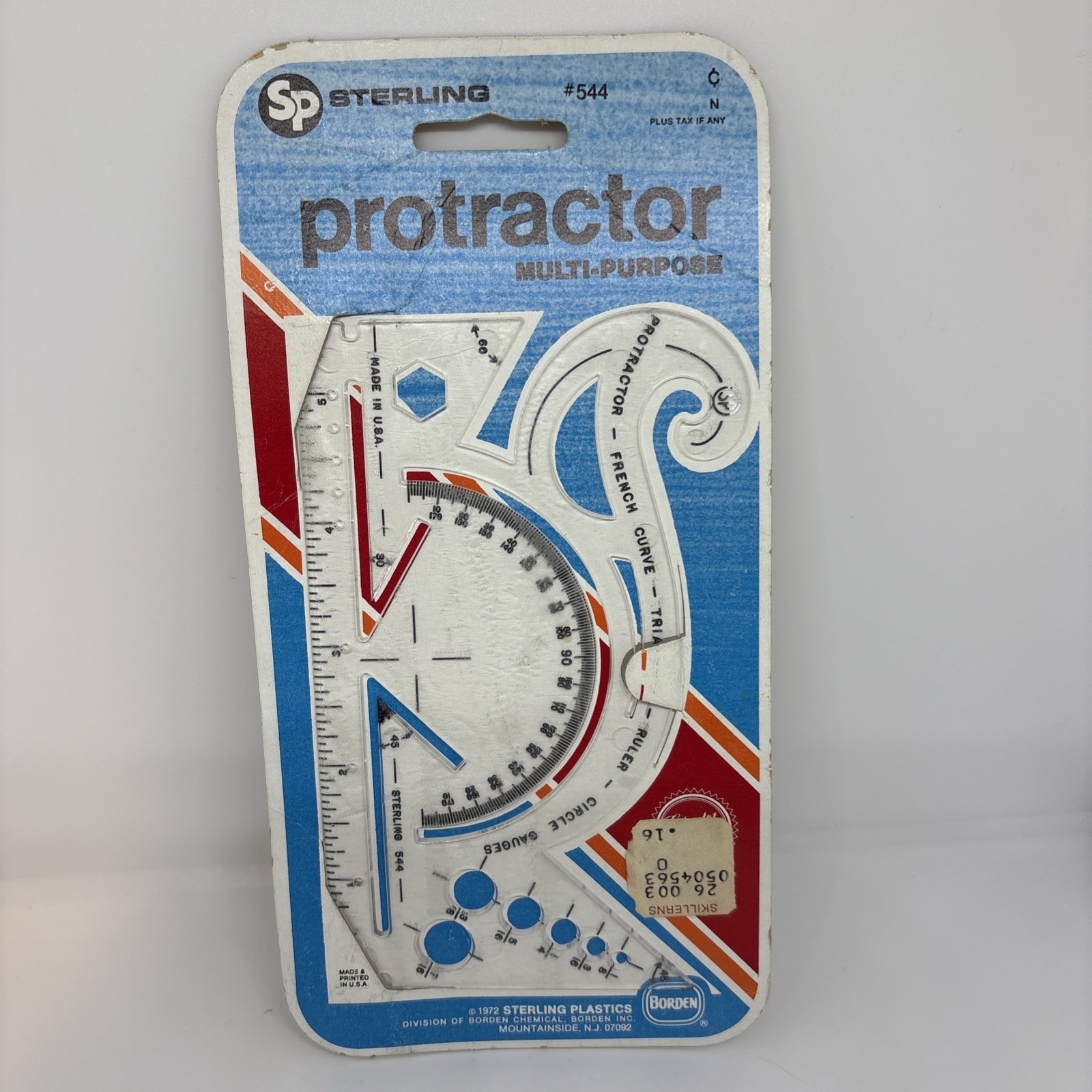 Vtg SP Sterling Protractor Multi Purpose French Curve USA #544 NOS 1972 *