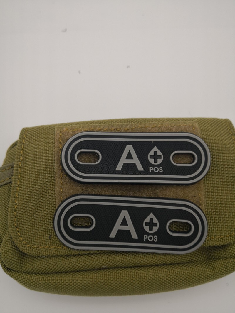 2PCS A+ POS POSTIVE 3D PVC MILITRAY TACTICAL RUBBER PATCH FIT BAG GRAY BLACK