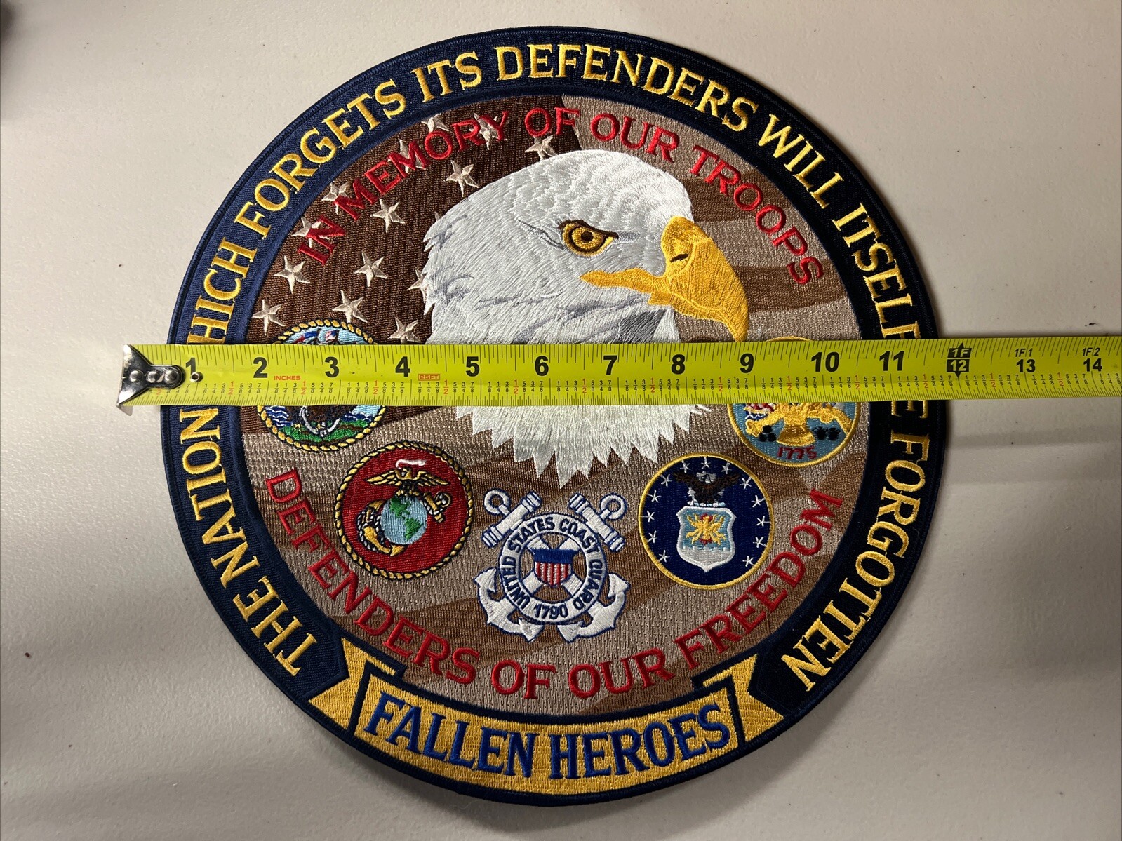 Fallen Heroes In Memory of Our Troops 12” Patch All Five Services