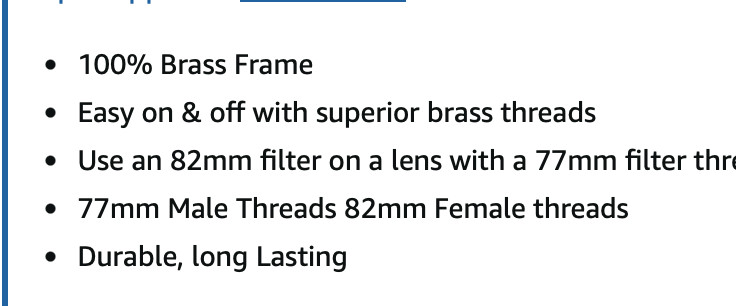 Haida Premium 77mm to 82mm Step Up Filter Ring Adapter