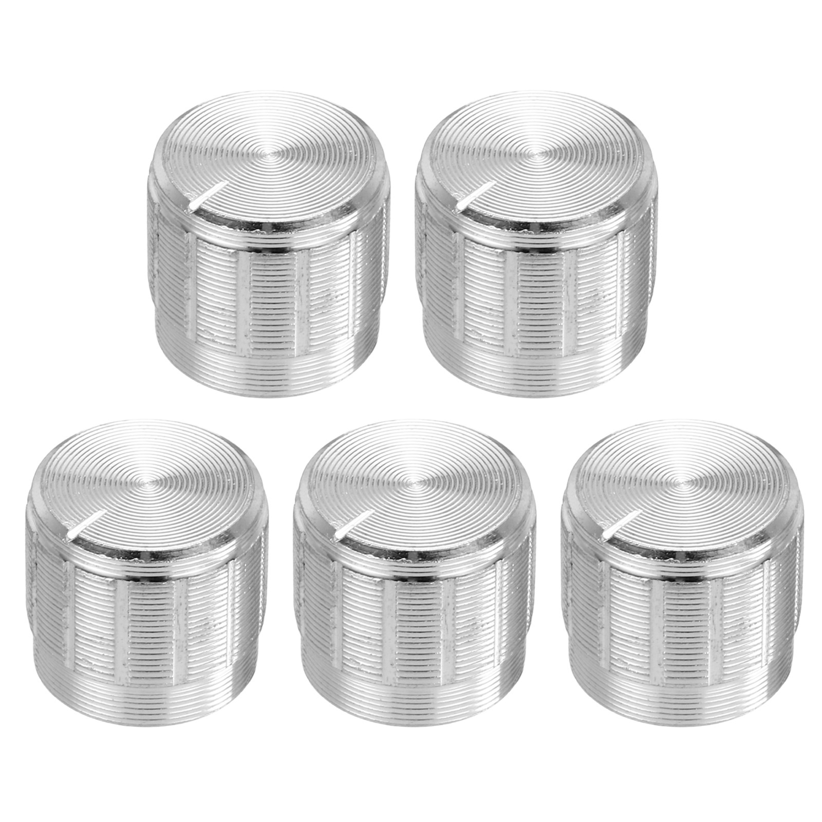 5pcs Potentiometer Knob Knurled Shaft Silver 6mm Rotary Knob 15mmx13mm
