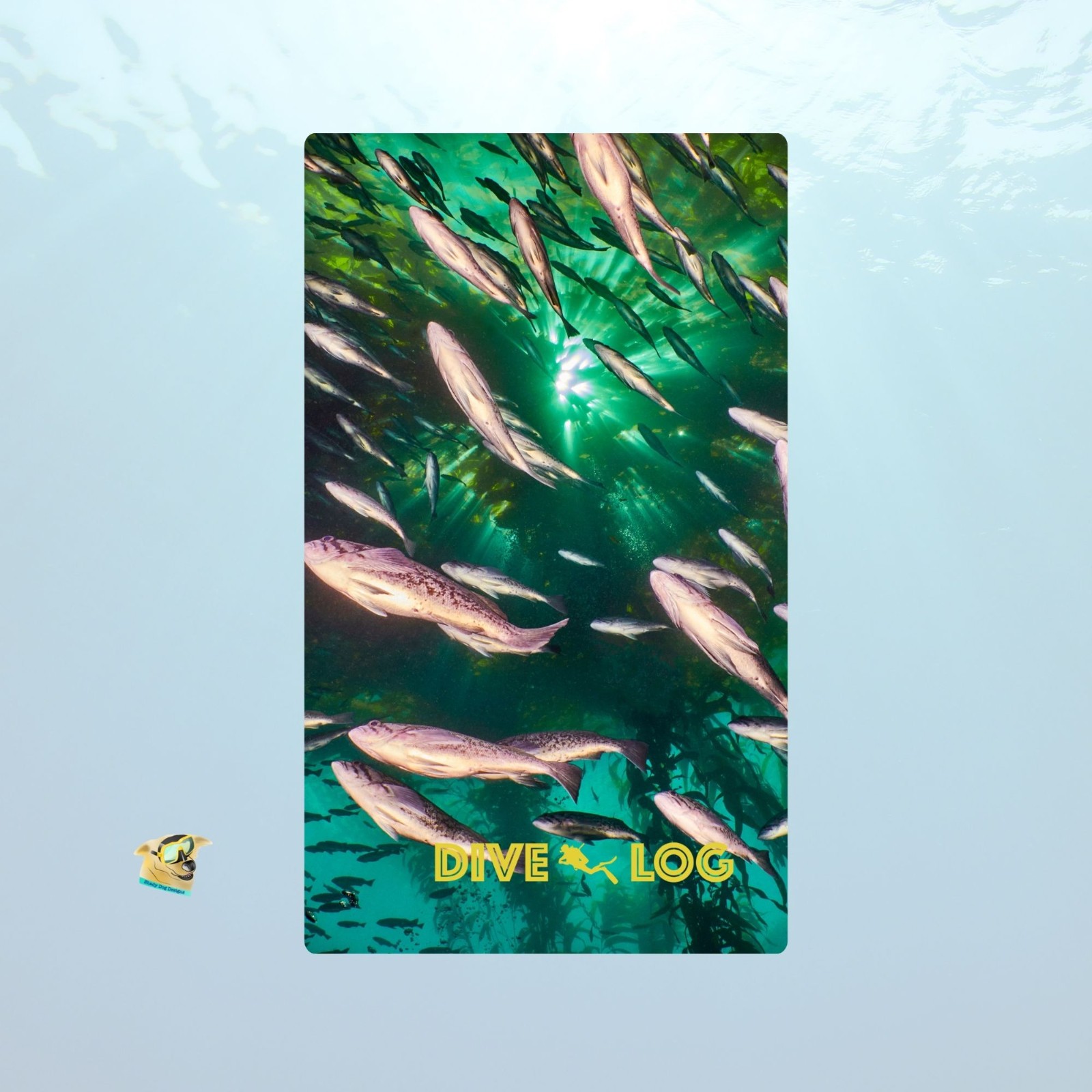 Blue Rock Fish in Kelp Sunburst Fish Scuba Dive Log Book -Diving Journal/Logbook