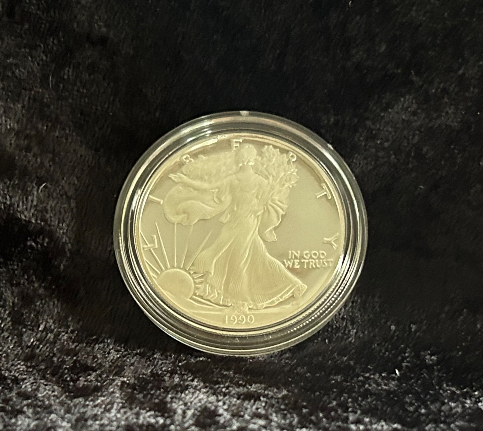 1990 American Eagle One Ounce Proof Silver Bullion Coin w/ Original Box